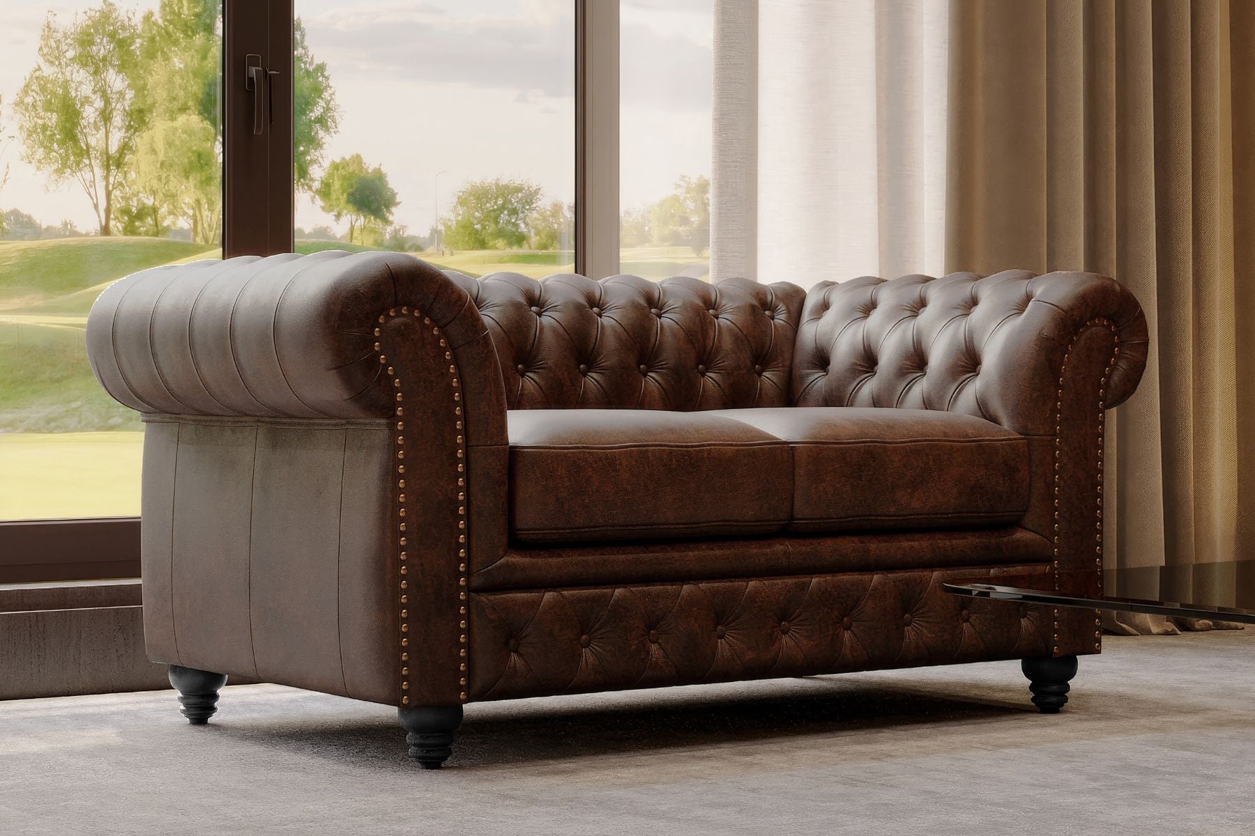 Figaro Nordic Hygge™ Leather Chesterfield Sofa