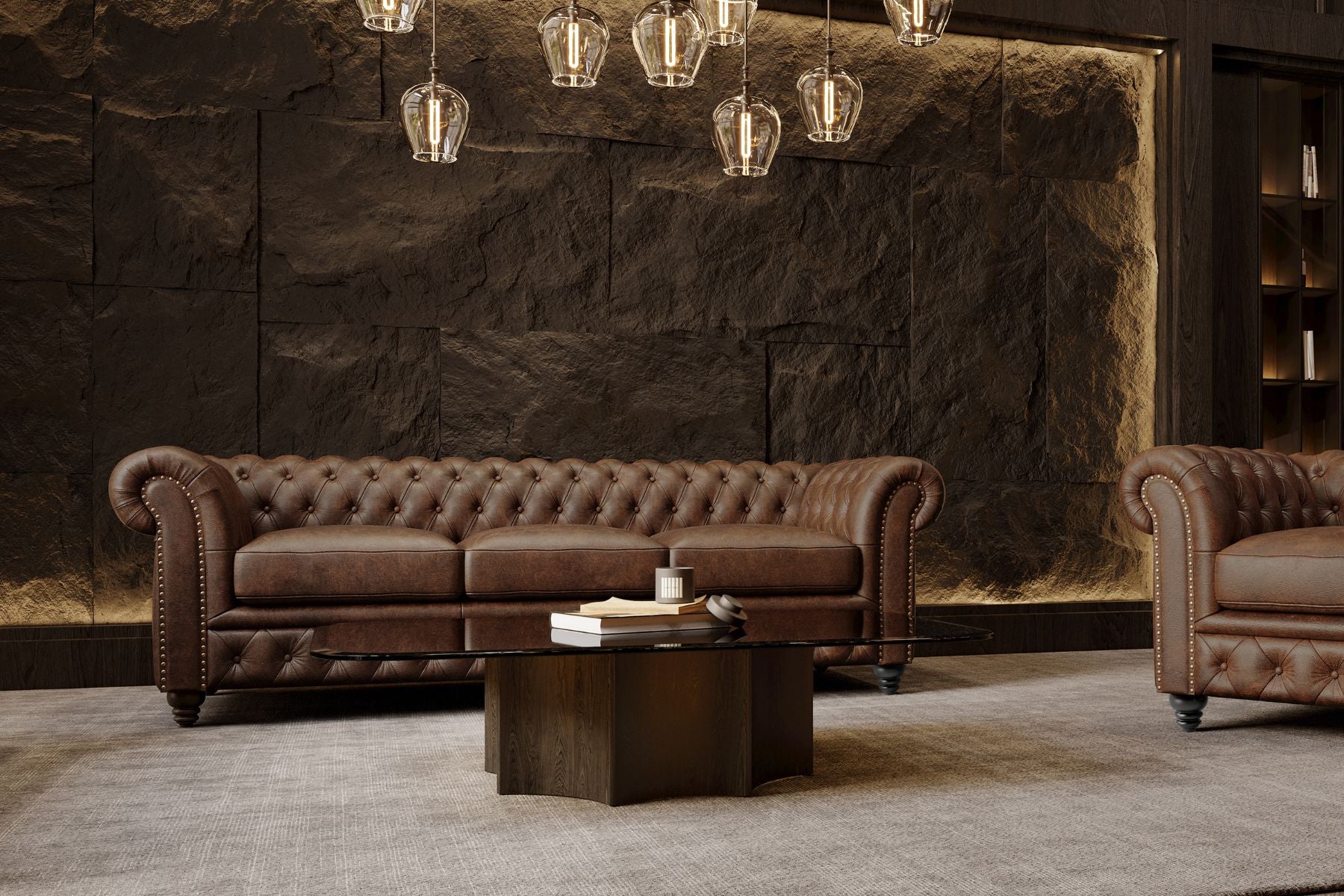 Figaro Nordic Hygge™ Leather Chesterfield Sofa