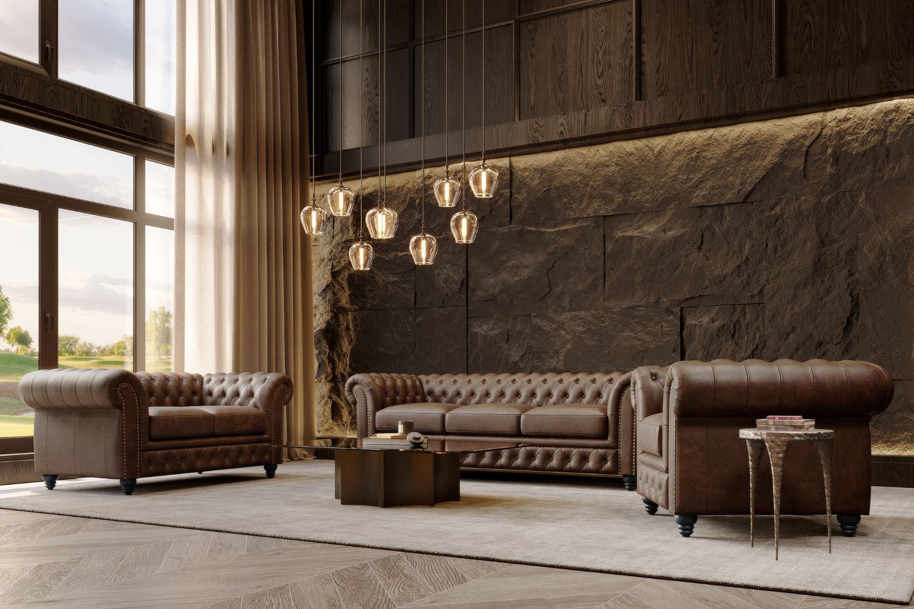 Figaro Nordic Hygge™ Leather Chesterfield Sofa