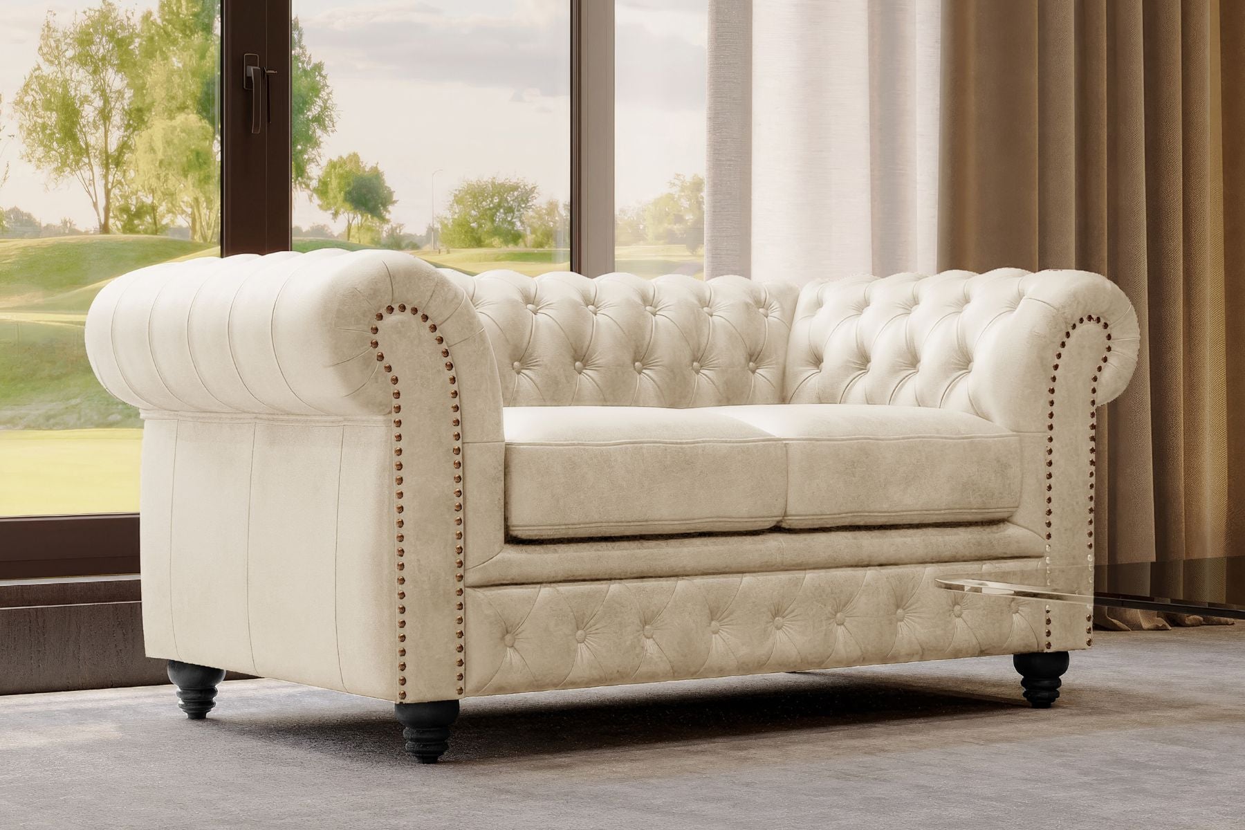 Figaro Nordic Hygge™ Leather Chesterfield Sofa