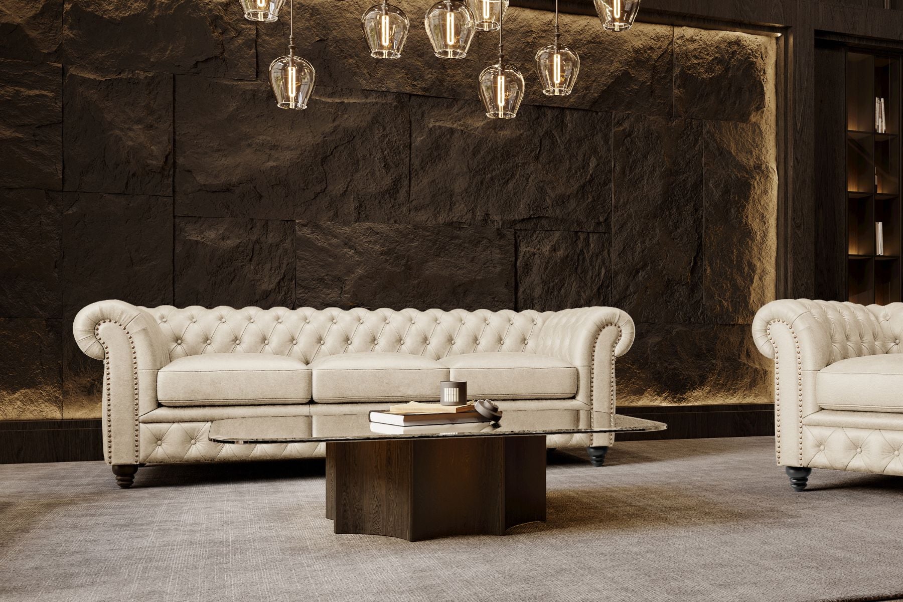 Figaro Nordic Hygge™ Leather Chesterfield Sofa