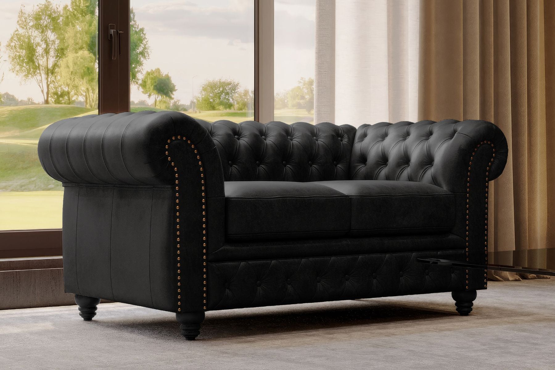 Figaro Nordic Hygge™ Leather Chesterfield Sofa