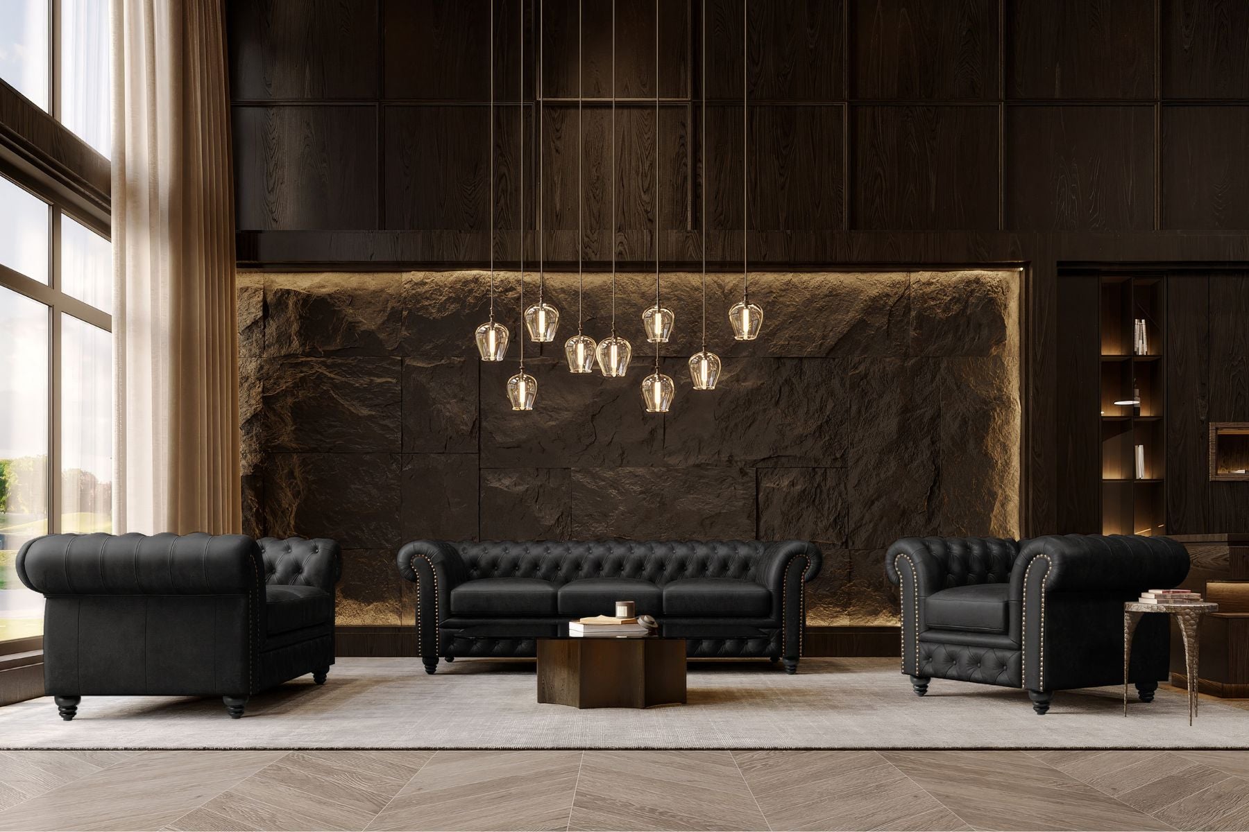 Figaro Nordic Hygge™ Leather Chesterfield Sofa
