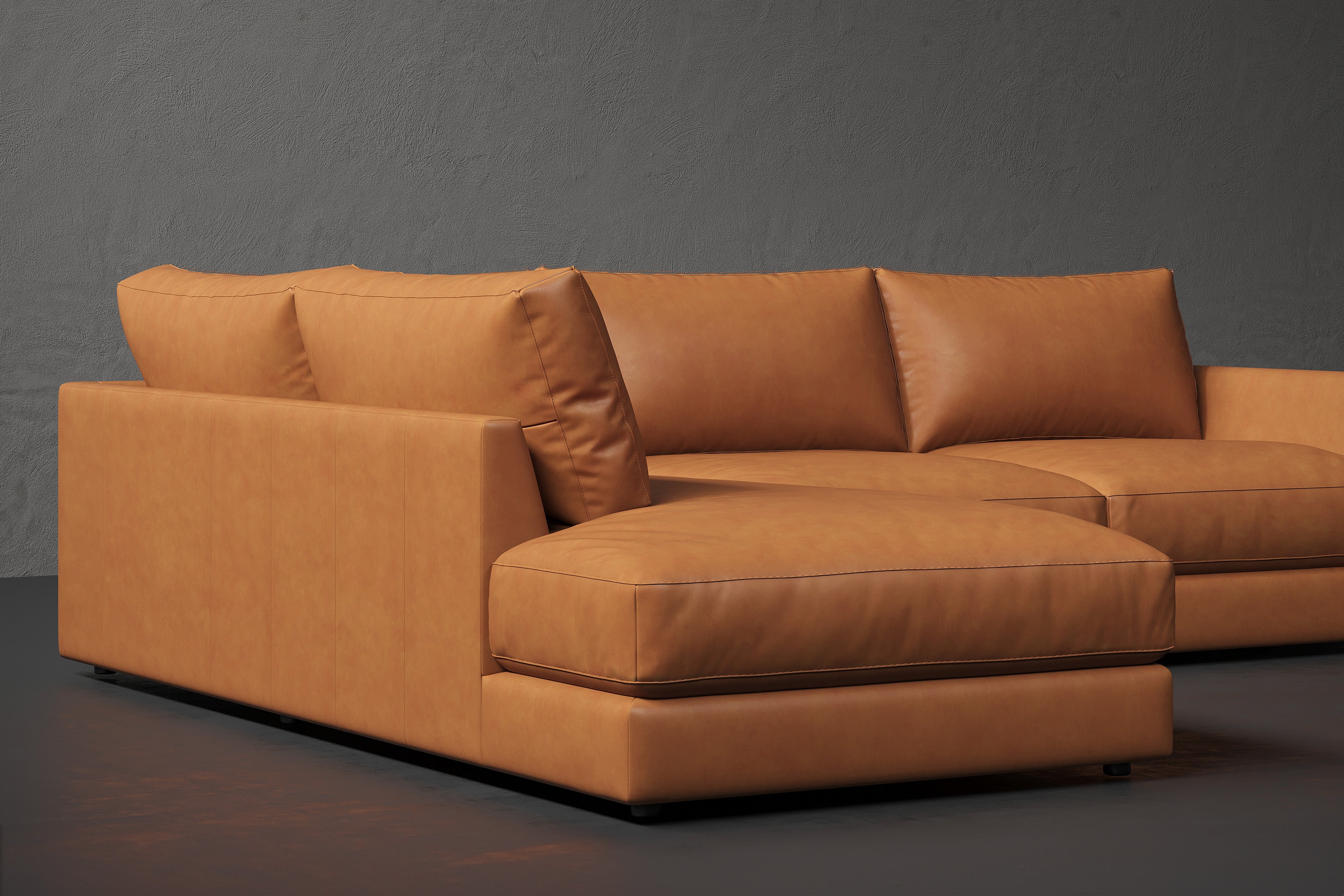 Serena Leather Sectional Sofa