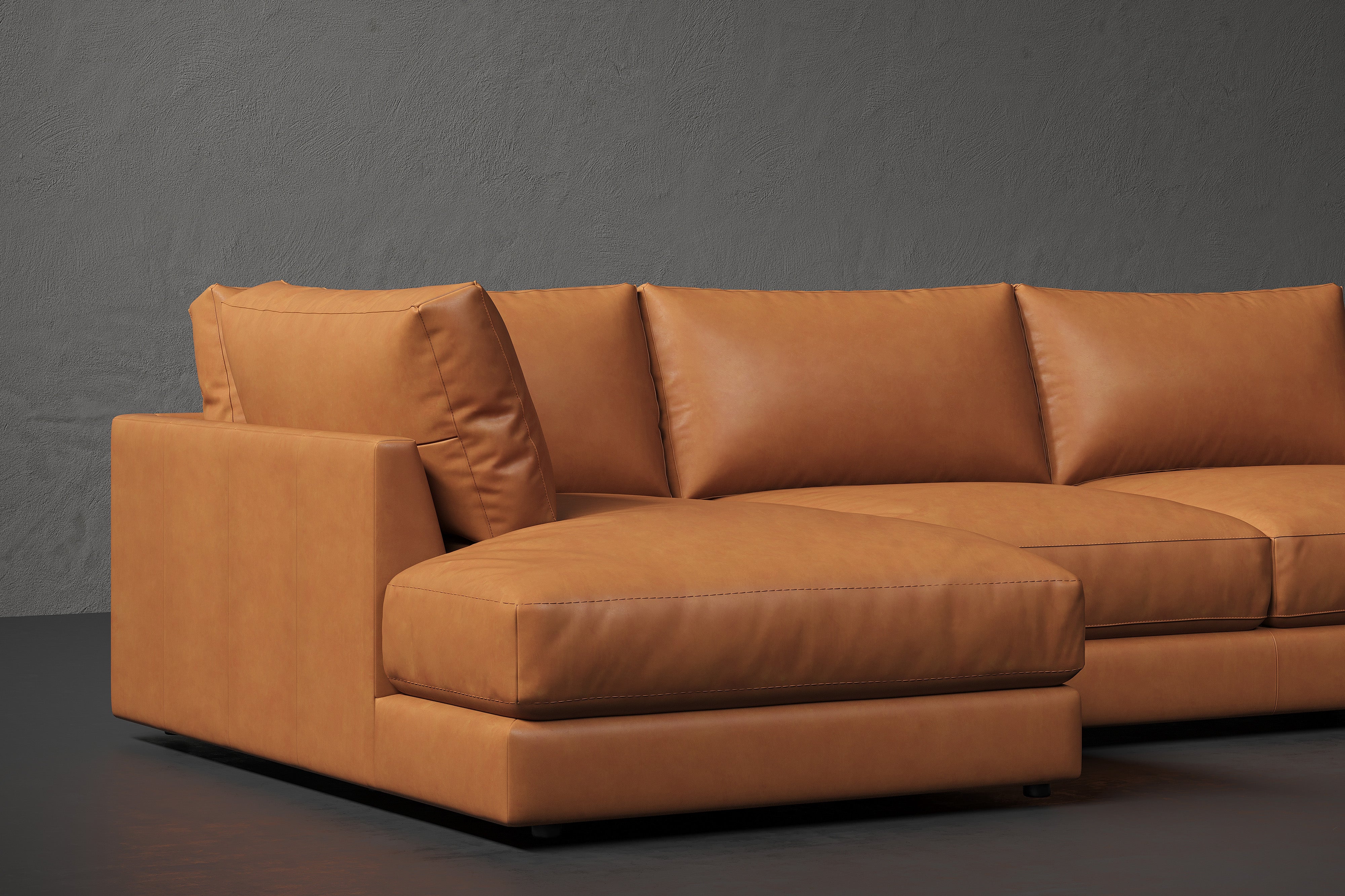 Serena Leather Sectional Sofa