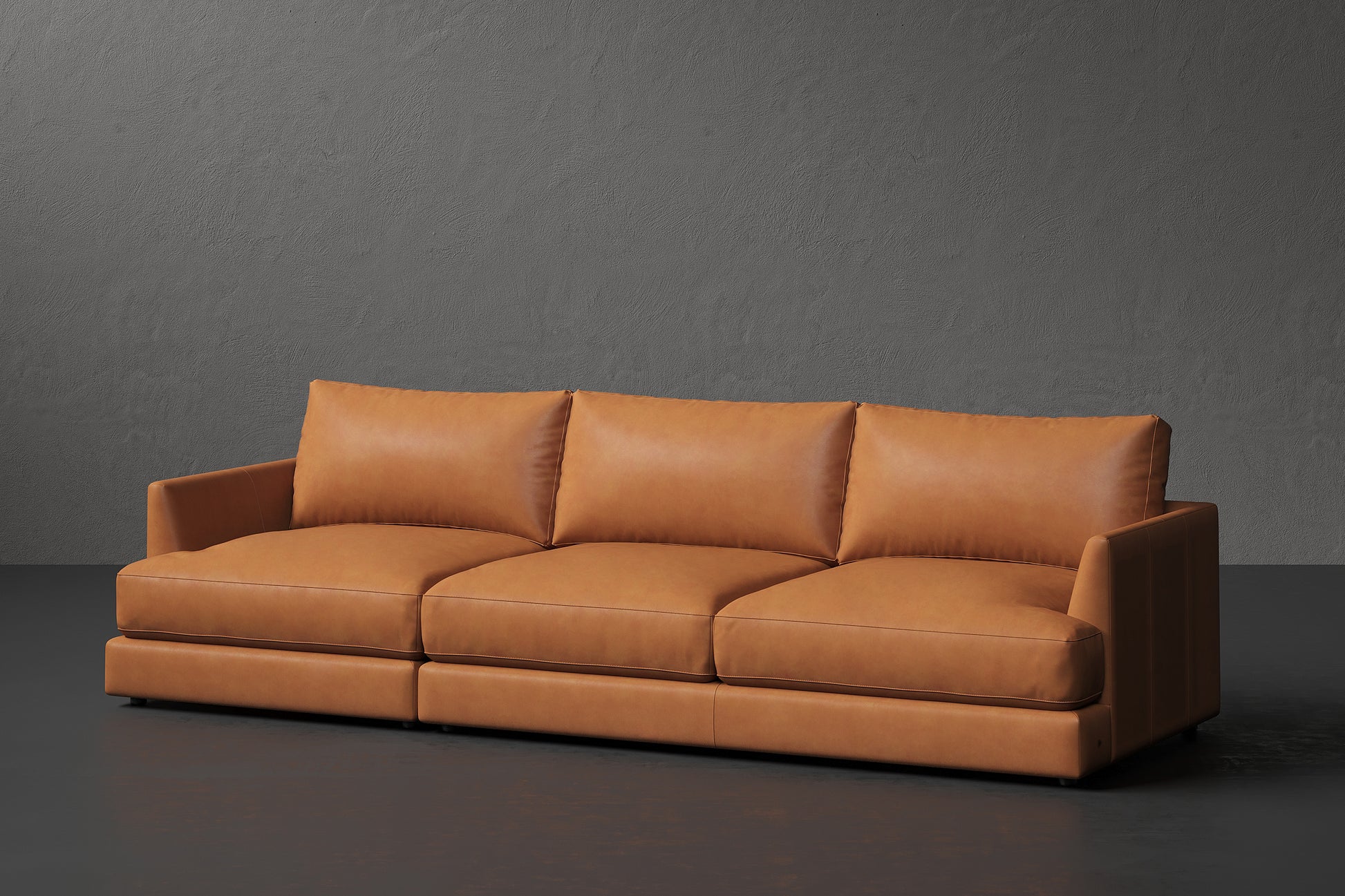 Vidal Solid Ash Wood Nordic Hygge™ Leather Sofa with ComfortSoft™ Technology