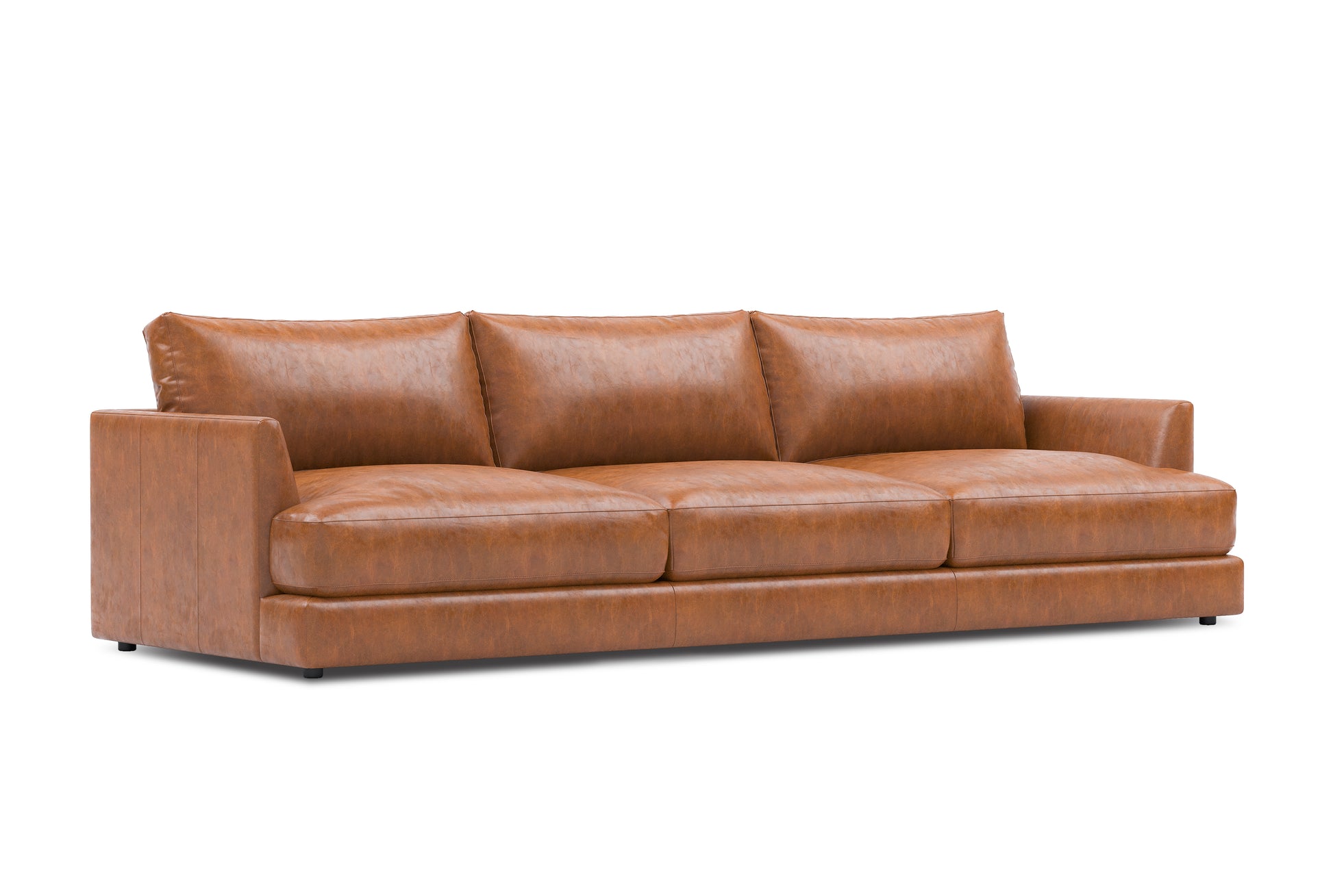 Vidal Solid Ash Wood Nordic Hygge™ Leather Sofa with ComfortSoft™ Technology