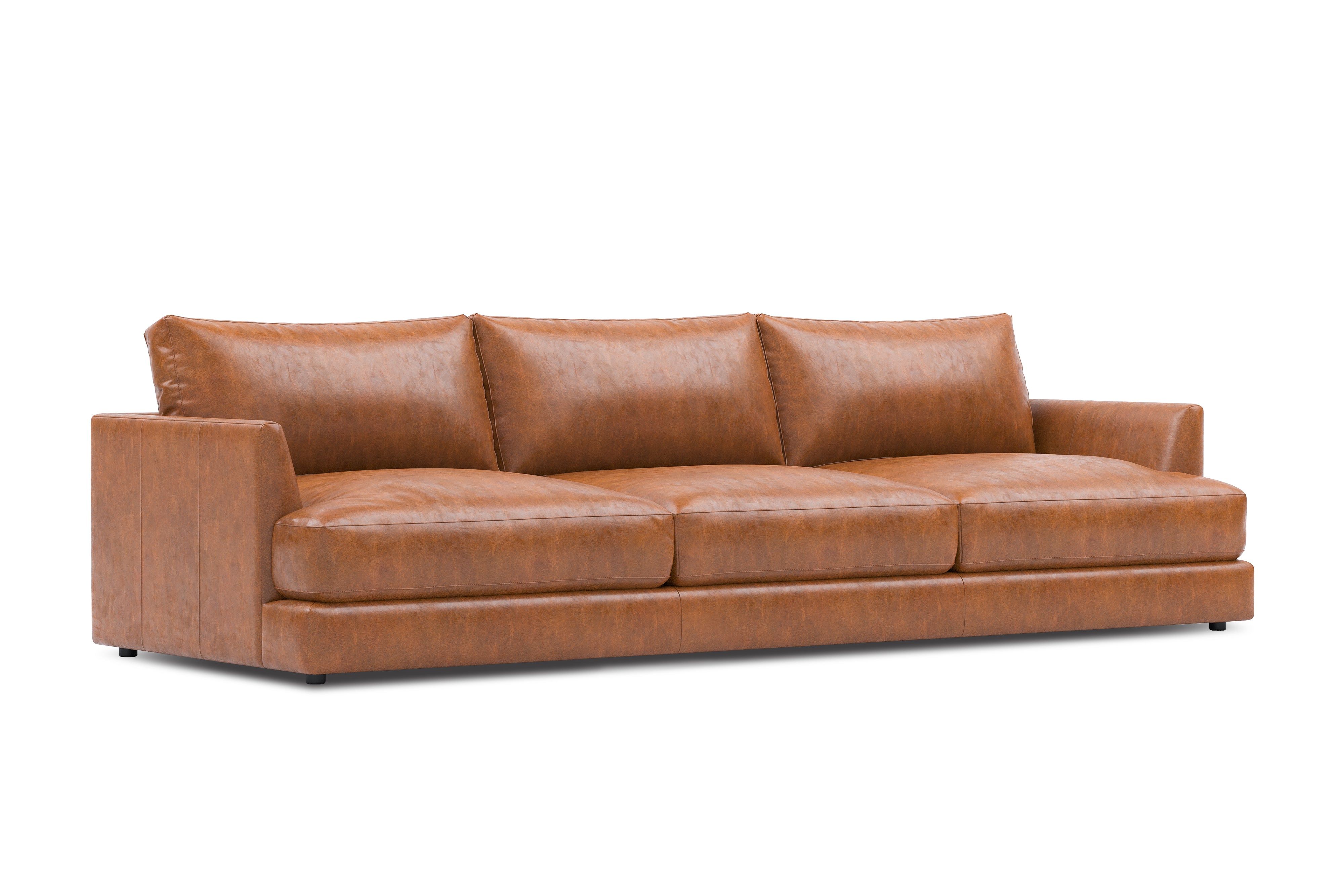 Vidal Solid Ash Wood Nordic Hygge™ Leather Sofa with ComfortSoft™ Technology