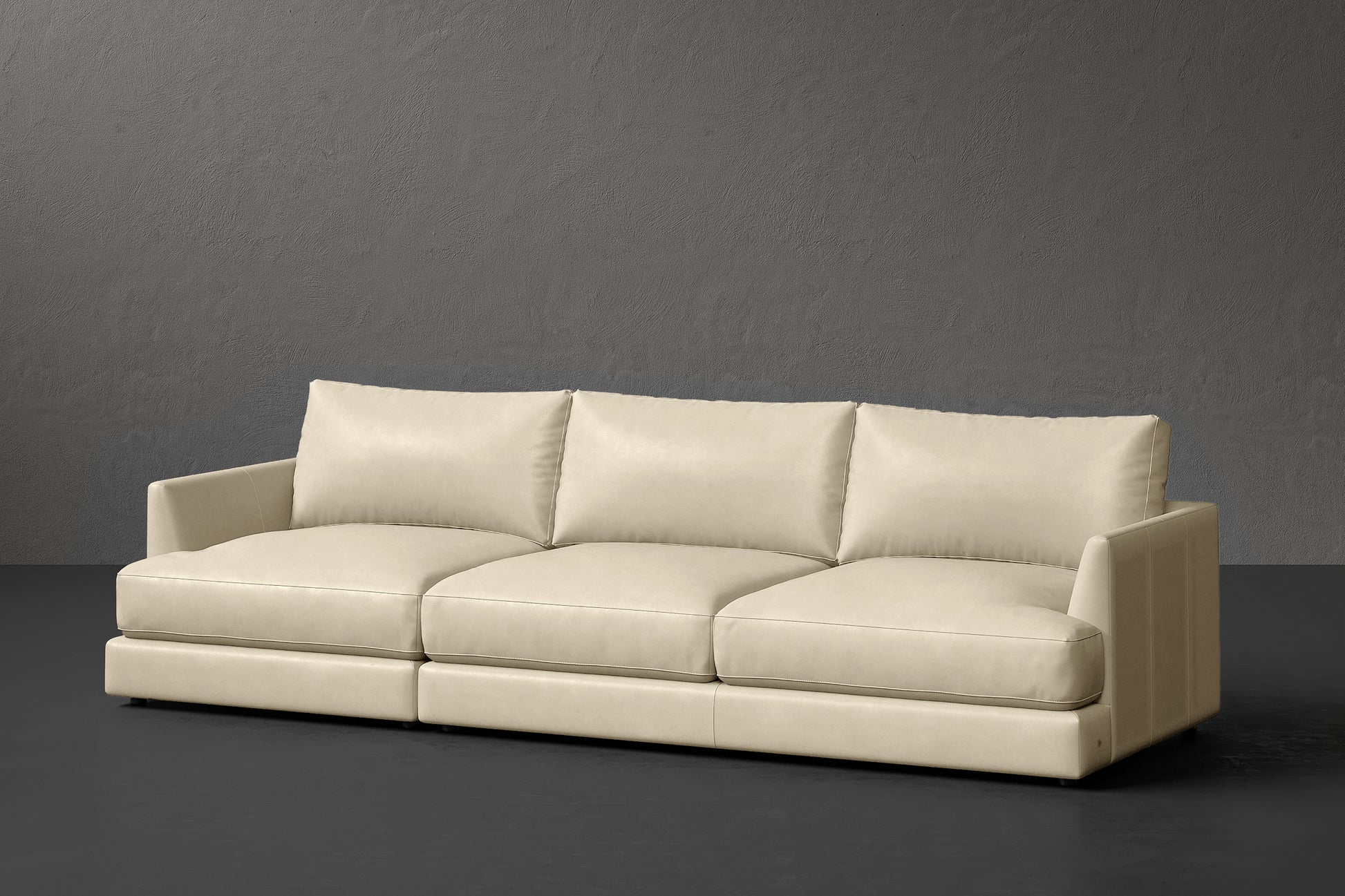 Vidal Solid Ash Wood Nordic Hygge™ Leather Sofa with ComfortSoft™ Technology