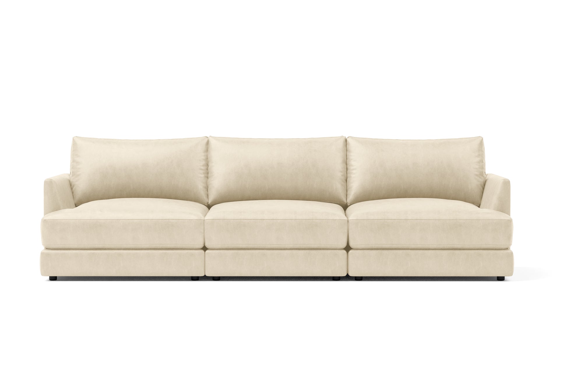 Vidal Solid Ash Wood Nordic Hygge™ Leather Sofa with ComfortSoft™ Technology