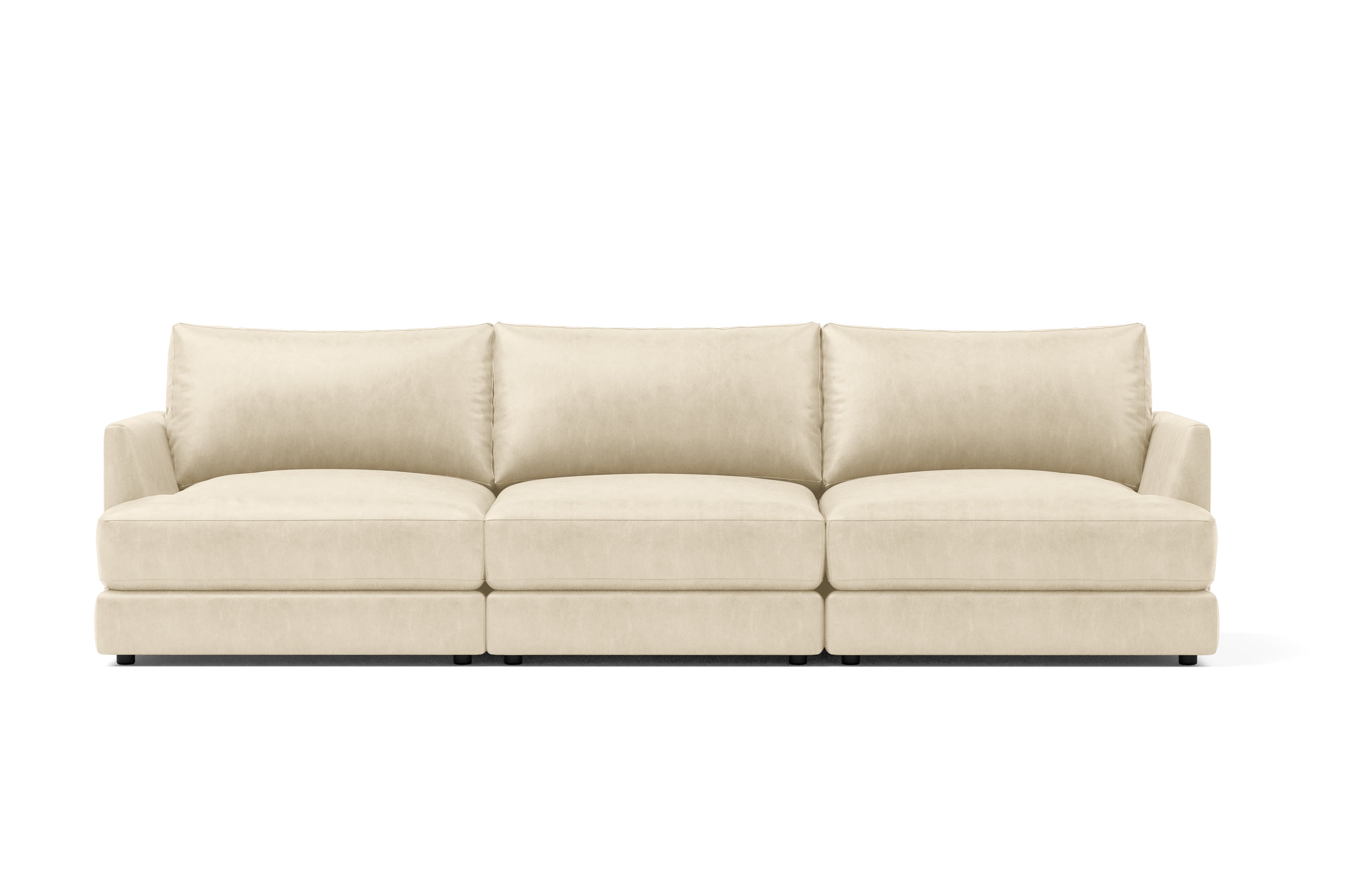 Vidal Solid Ash Wood Nordic Hygge™ Leather Sofa with ComfortSoft™ Technology