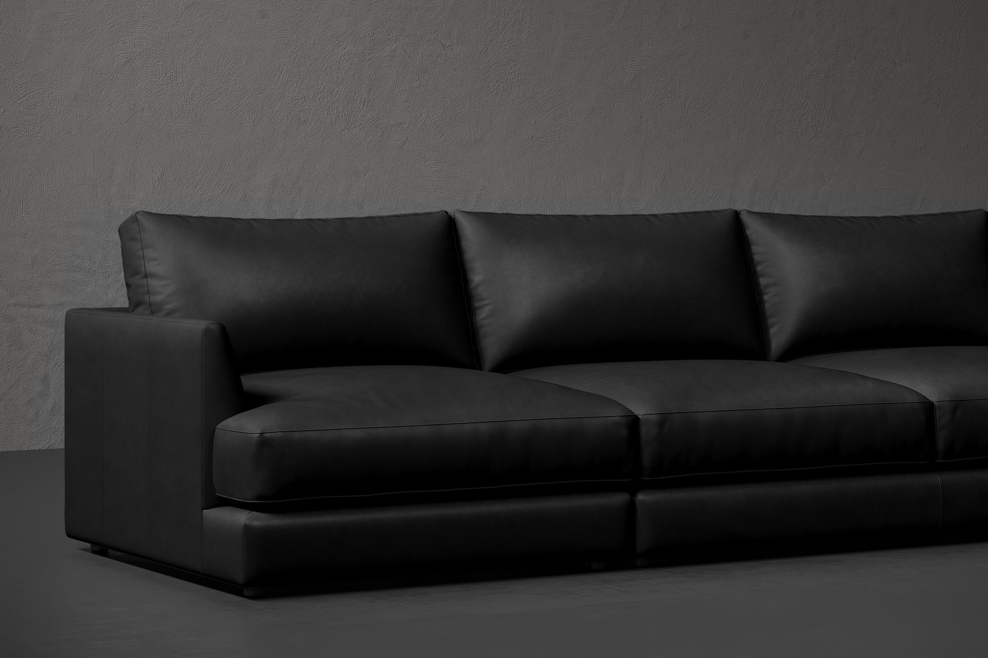 Vidal Solid Ash Wood Nordic Hygge™ Leather Sofa with ComfortSoft™ Technology