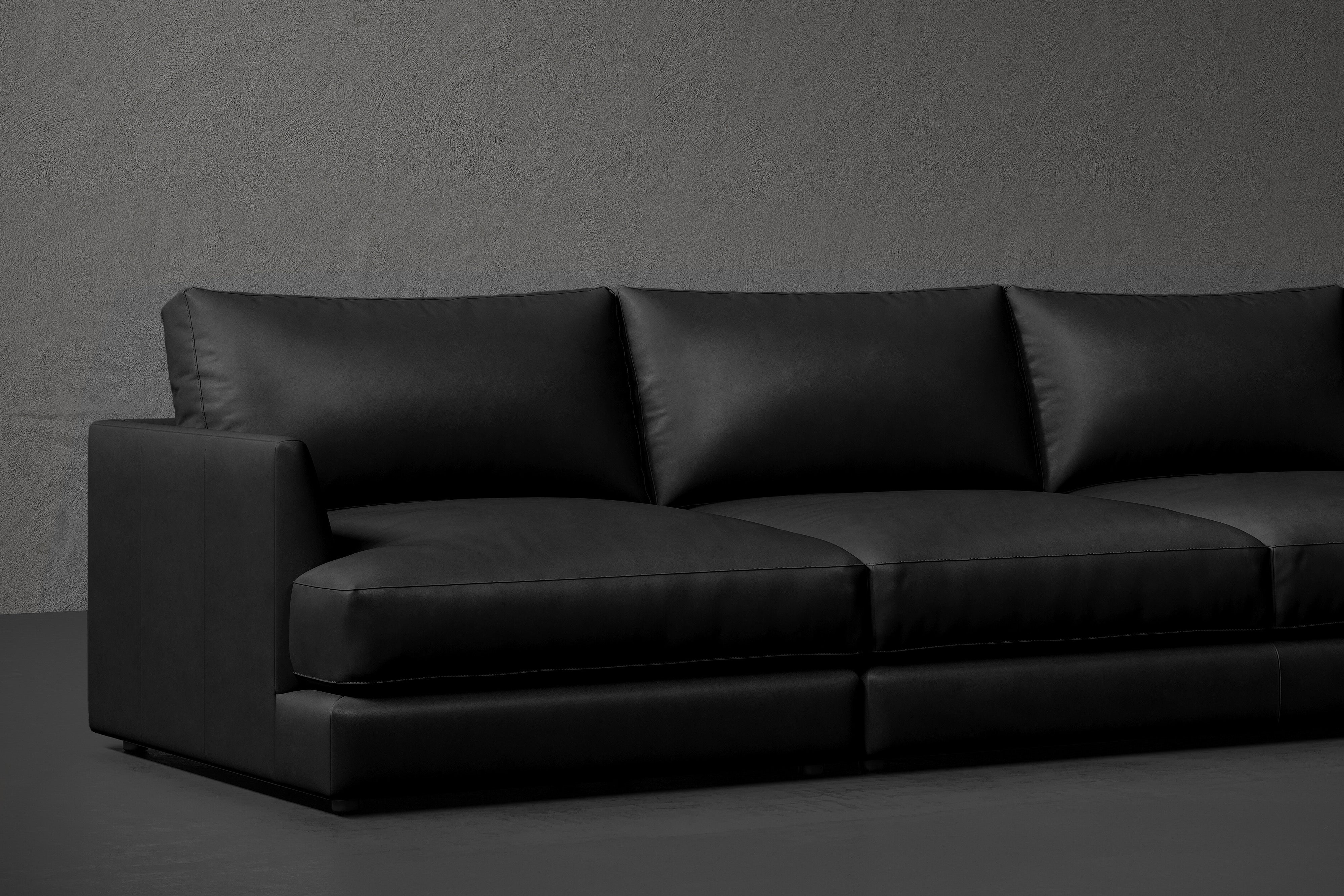 Vidal Solid Ash Wood Nordic Hygge™ Leather Sofa with ComfortSoft™ Technology