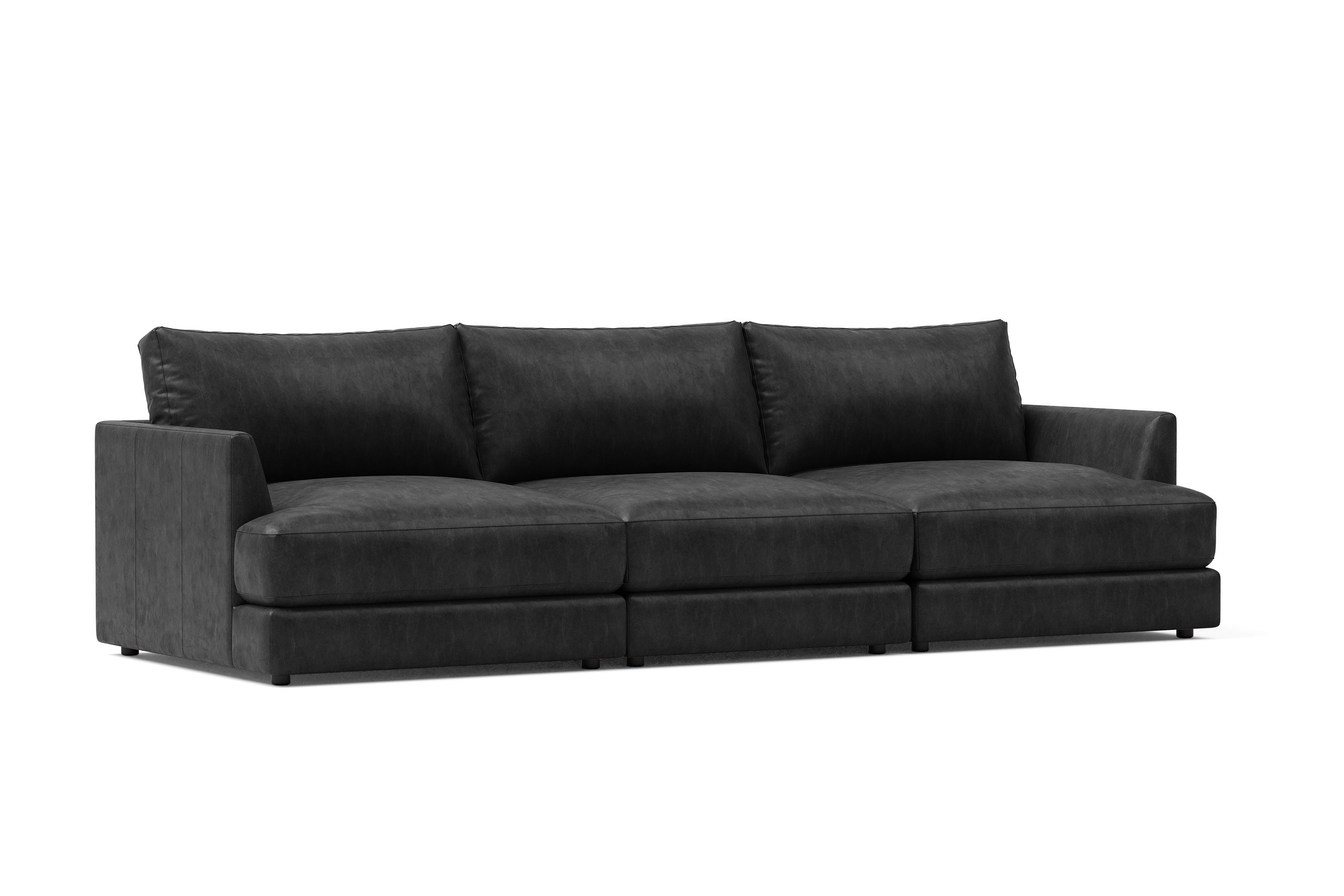 Vidal Solid Ash Wood Nordic Hygge™ Leather Sofa with ComfortSoft™ Technology
