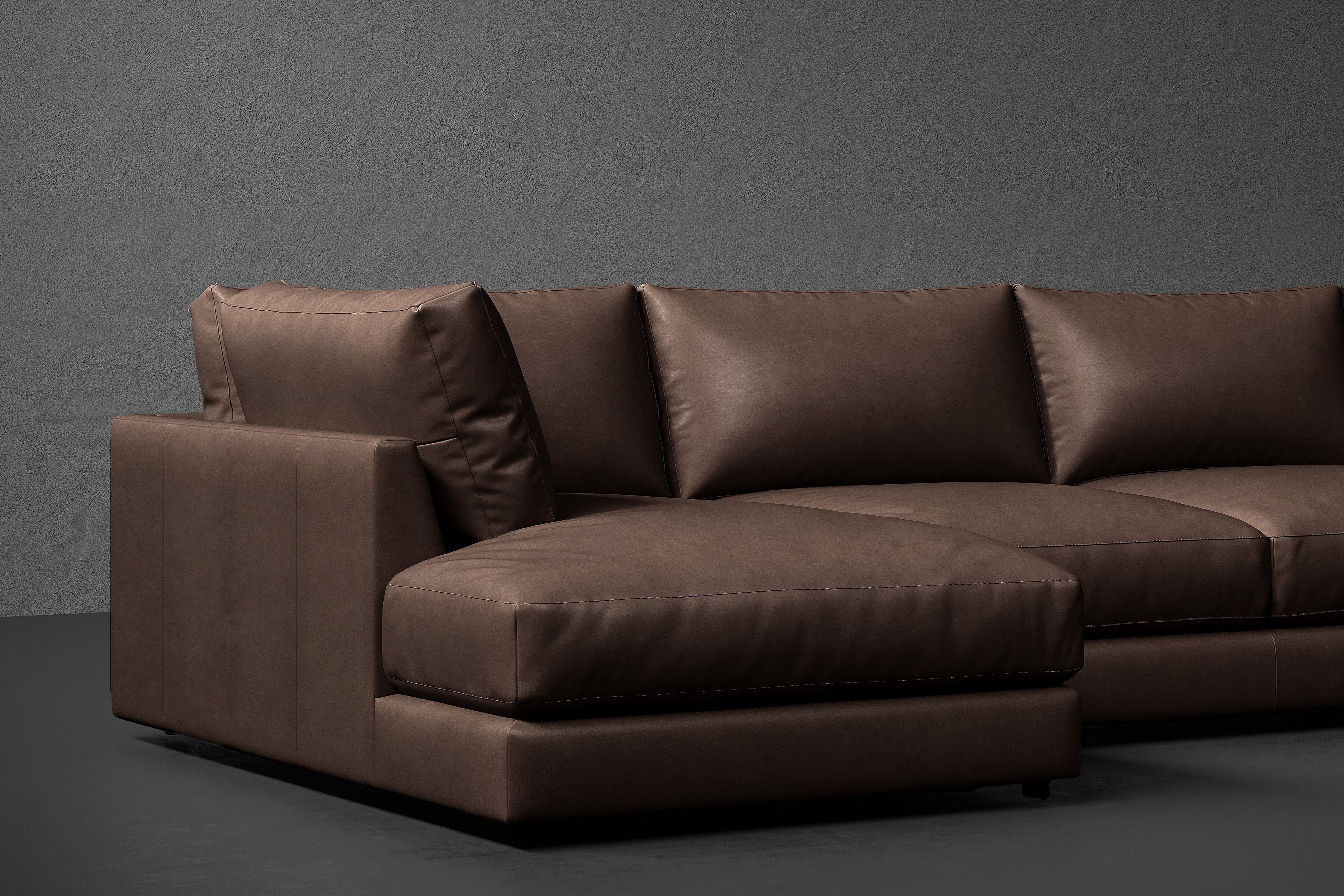 Serena Leather Sectional Sofa