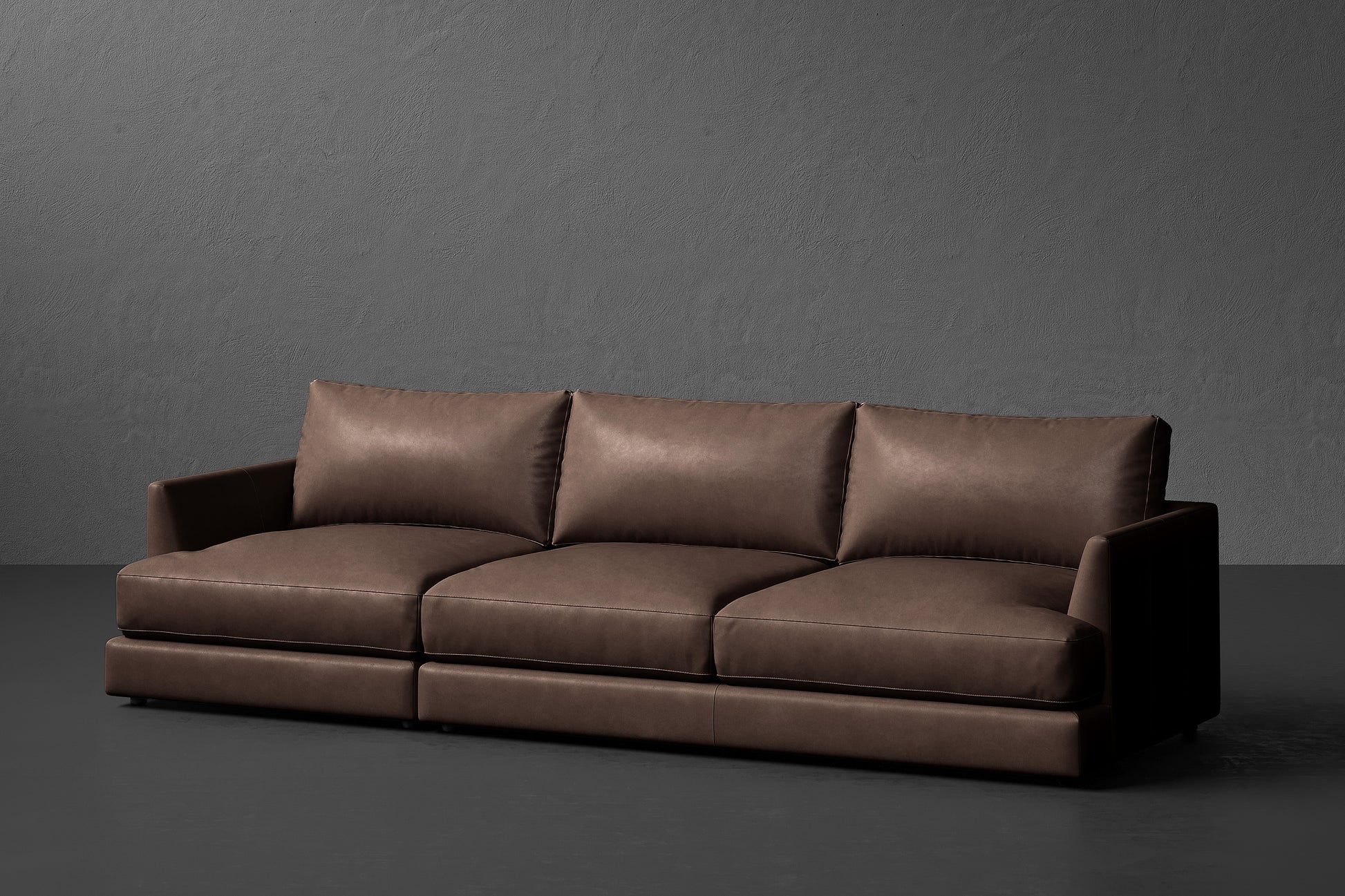 Vidal Solid Ash Wood Nordic Hygge™ Leather Sofa with ComfortSoft™ Technology