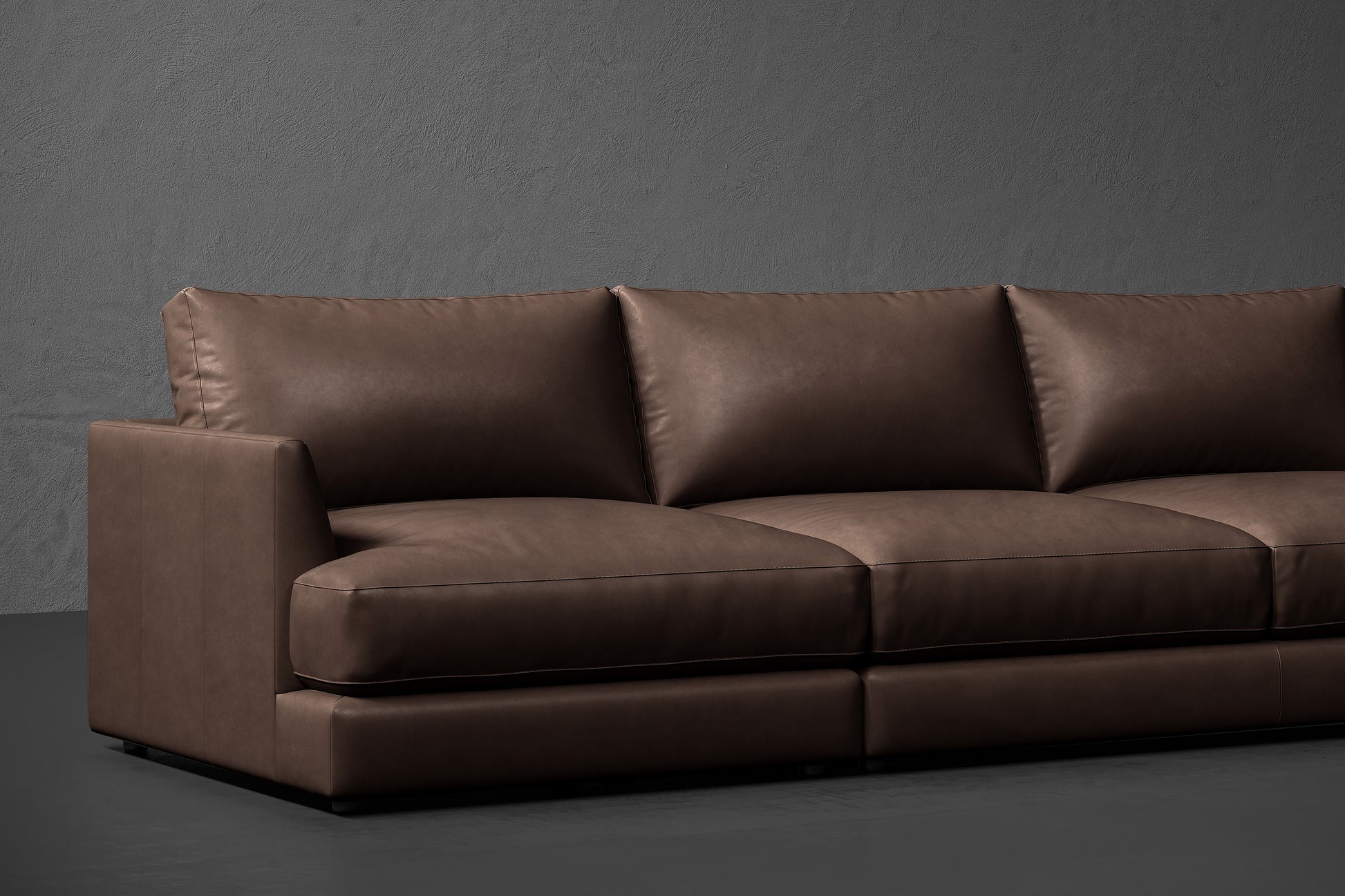 Vidal Solid Ash Wood Nordic Hygge™ Leather Sofa with ComfortSoft™ Technology