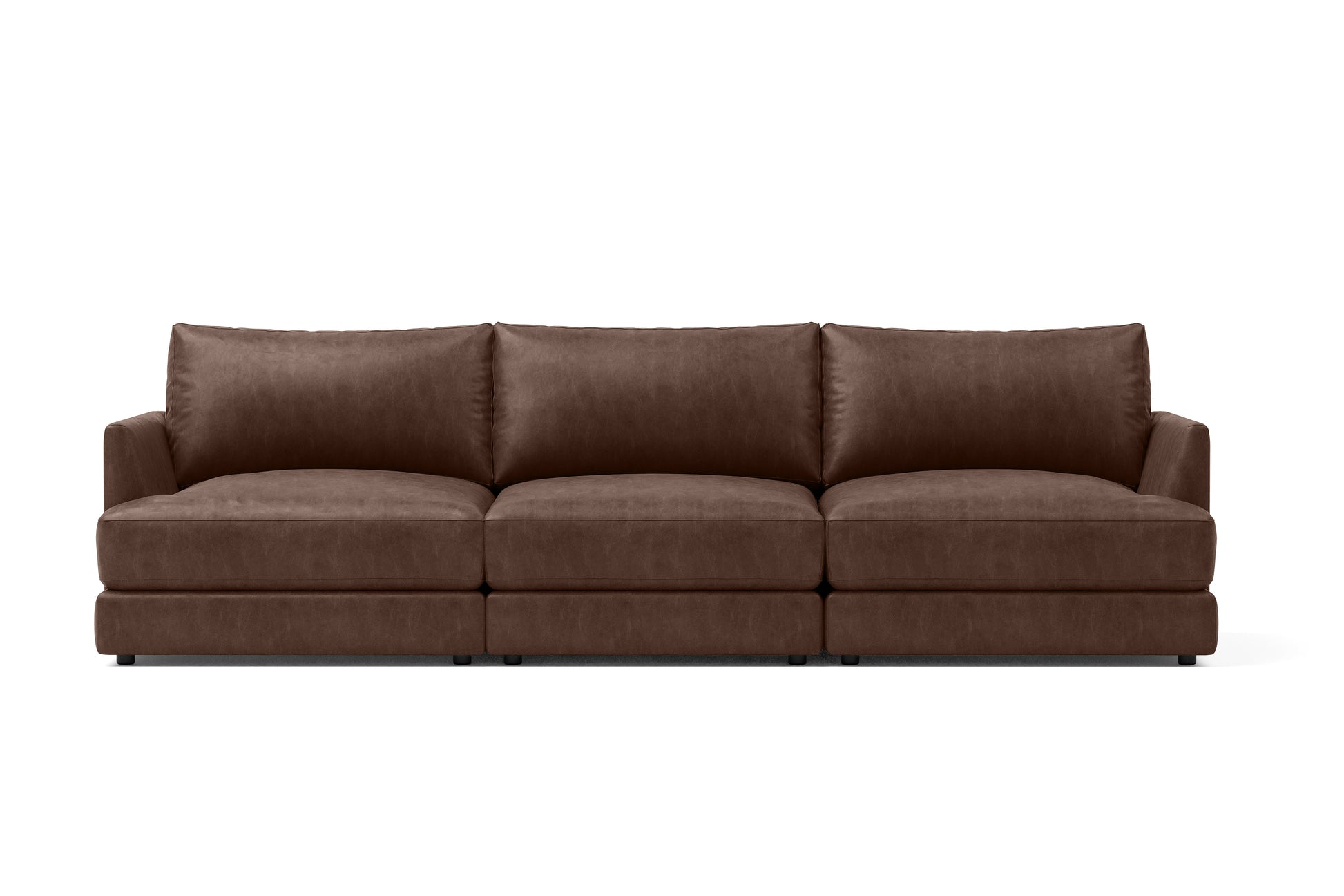 Vidal Solid Ash Wood Nordic Hygge™ Leather Sofa with ComfortSoft™ Technology