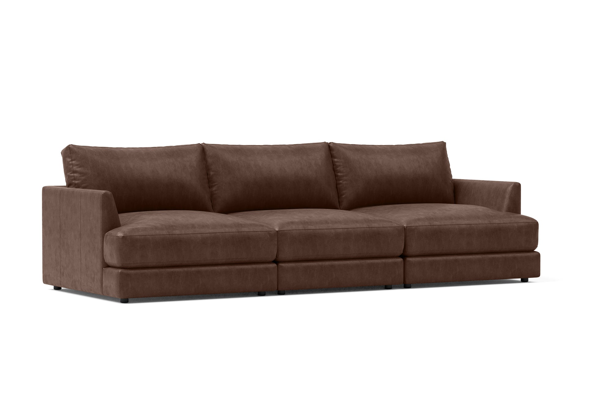 Vidal Solid Ash Wood Nordic Hygge™ Leather Sofa with ComfortSoft™ Technology