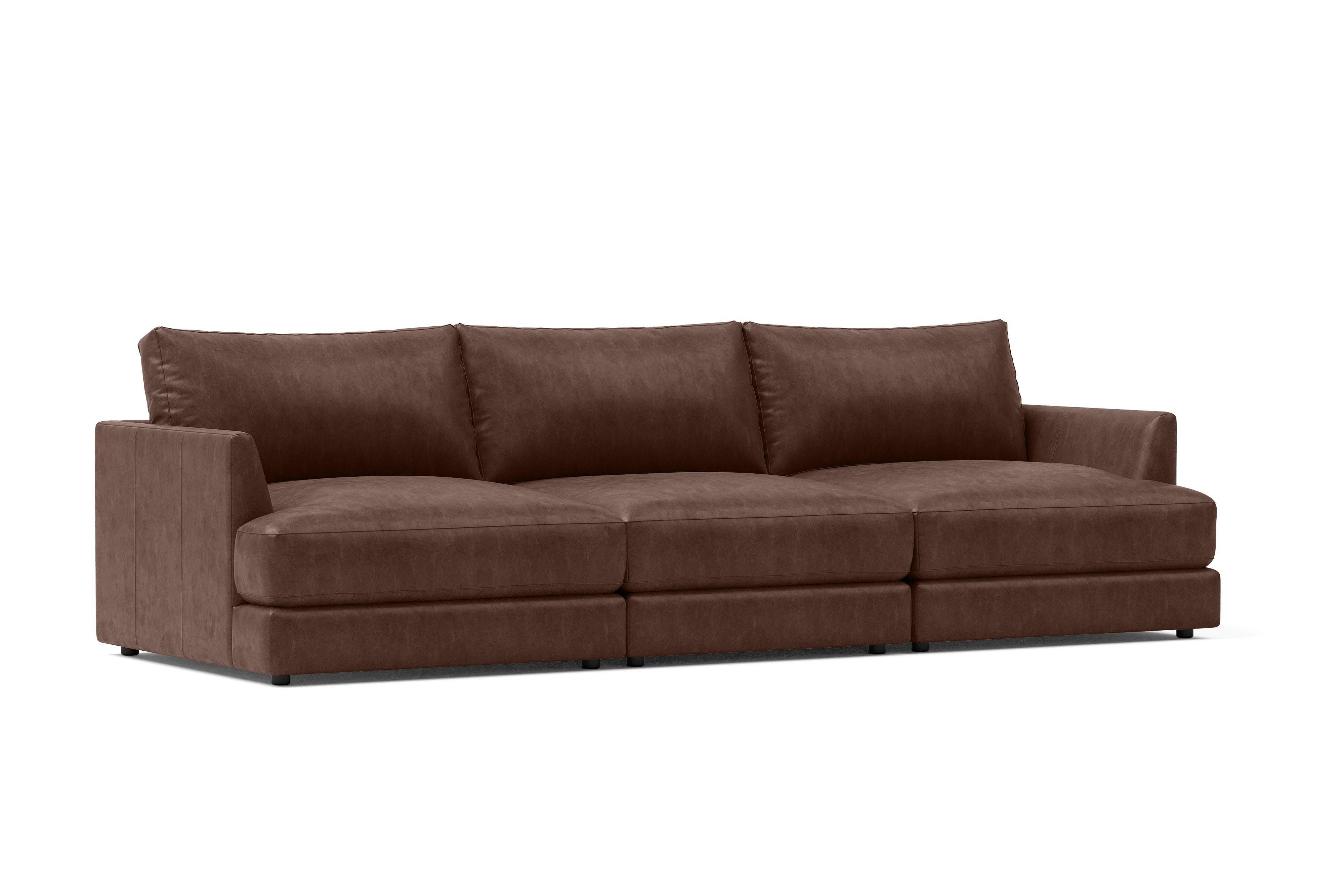 Vidal Solid Ash Wood Nordic Hygge™ Leather Sofa with ComfortSoft™ Technology