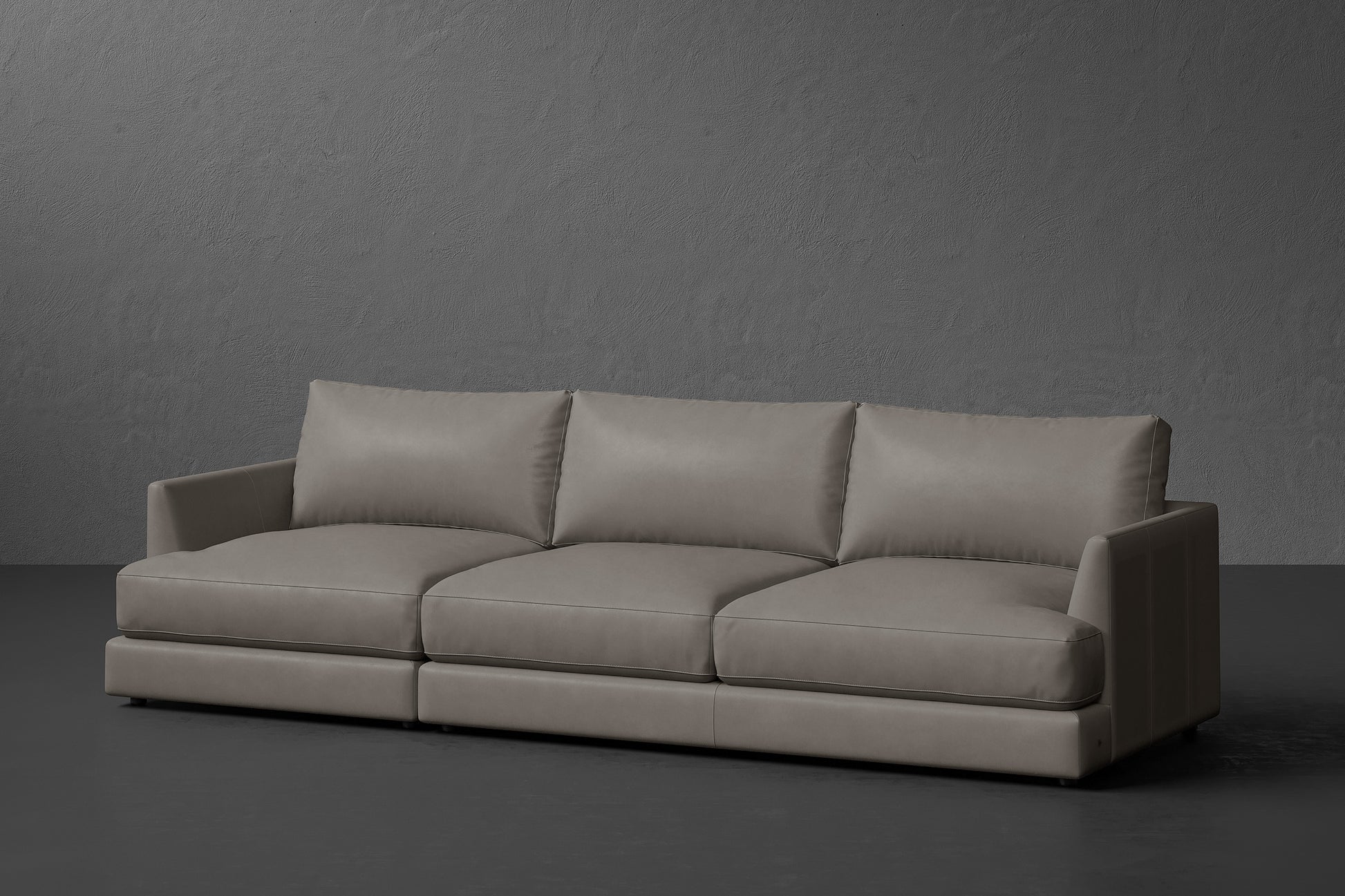 Vidal Solid Ash Wood Nordic Hygge™ Leather Sofa with ComfortSoft™ Technology