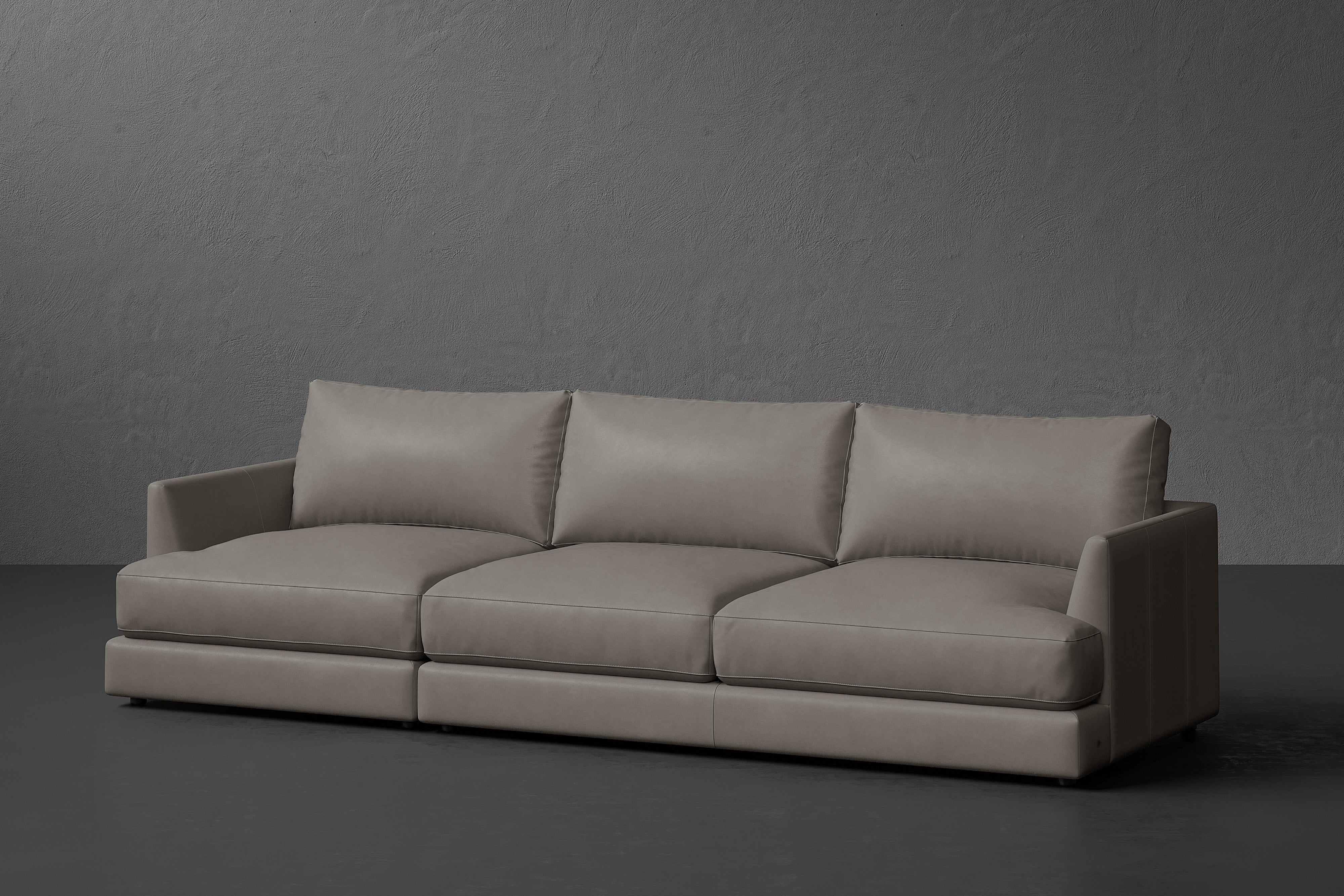 Vidal Solid Ash Wood Nordic Hygge™ Leather Sofa with ComfortSoft™ Technology