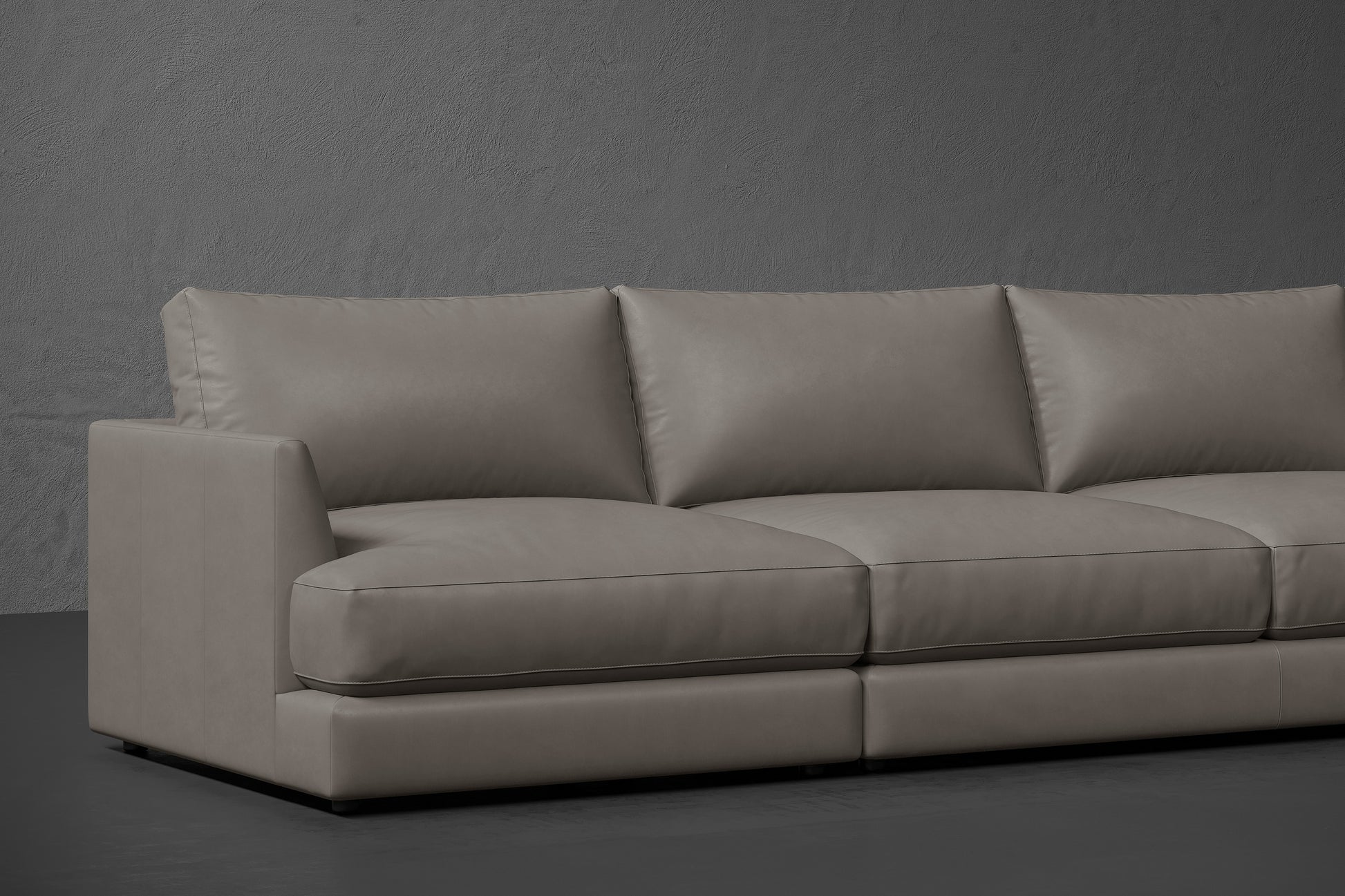 Vidal Solid Ash Wood Nordic Hygge™ Leather Sofa with ComfortSoft™ Technology