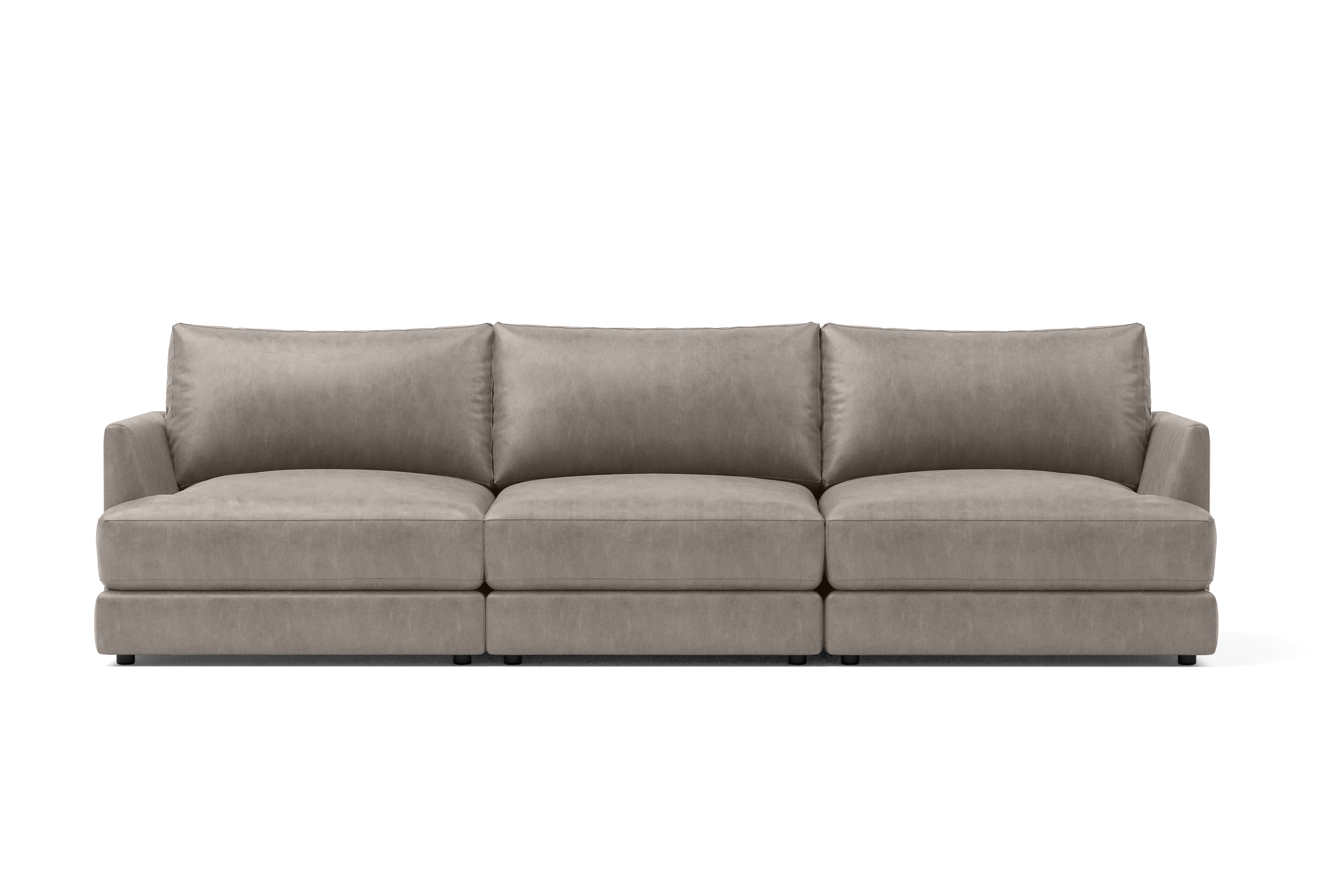 Vidal Solid Ash Wood Nordic Hygge™ Leather Sofa with ComfortSoft™ Technology