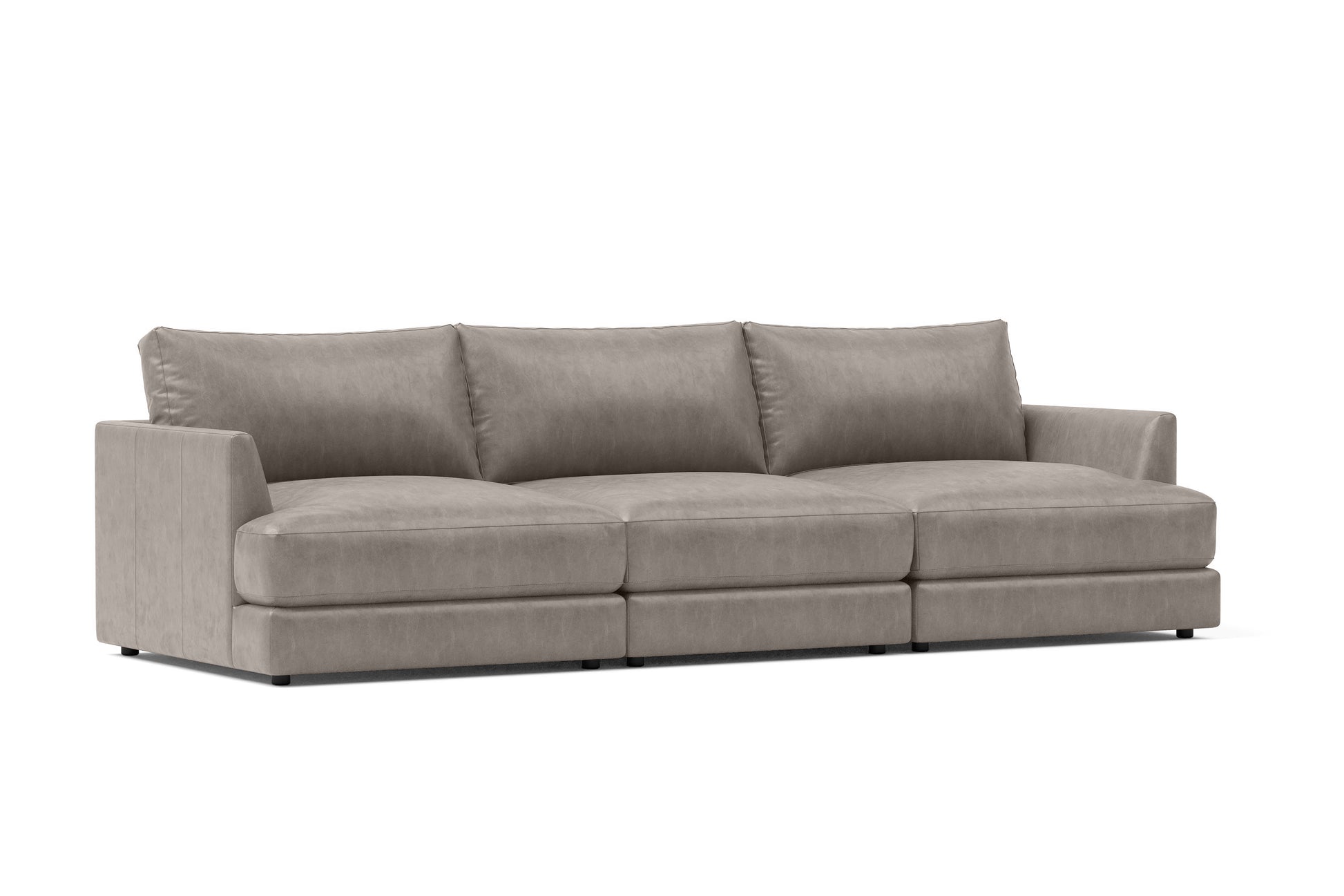Vidal Solid Ash Wood Nordic Hygge™ Leather Sofa with ComfortSoft™ Technology