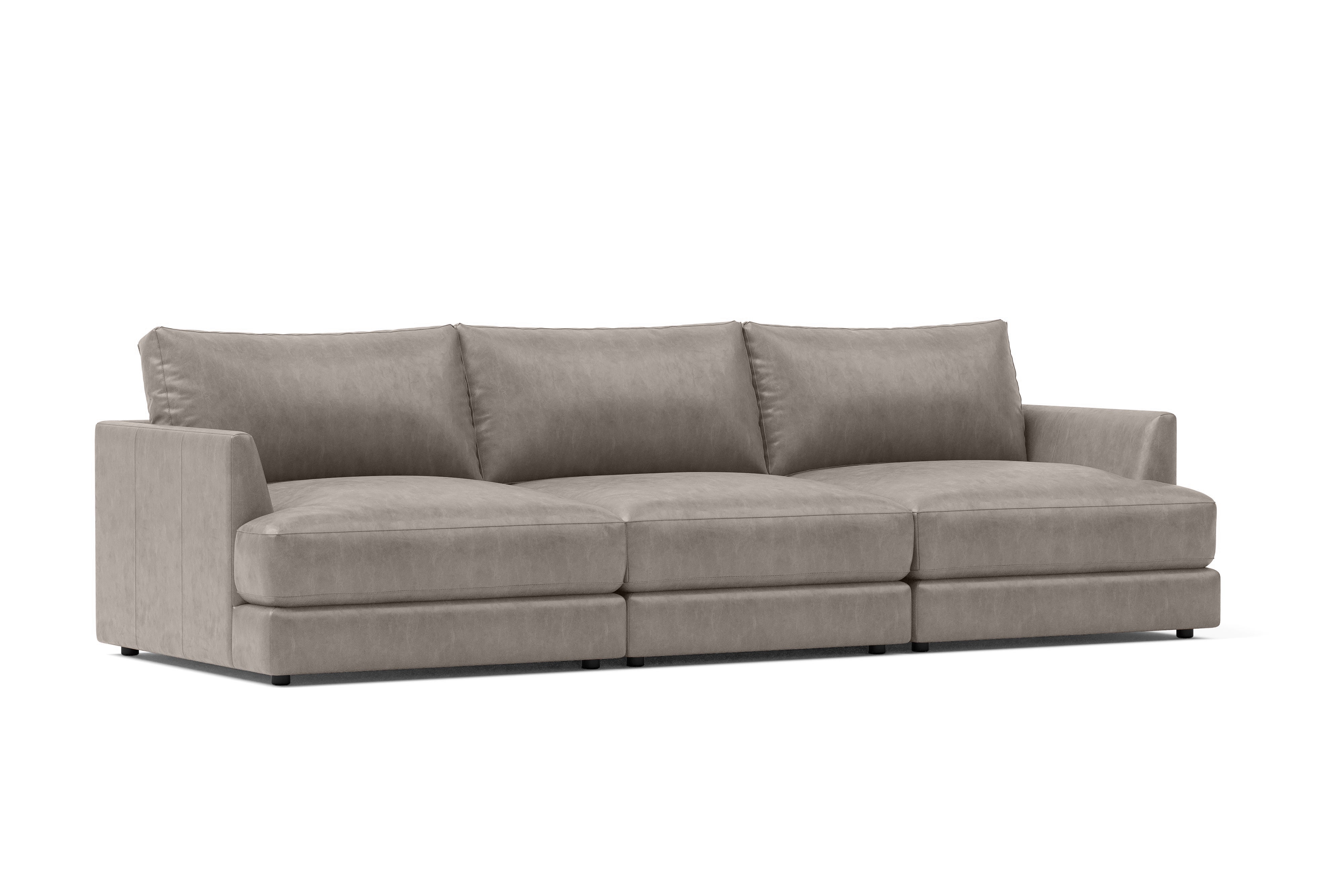 Vidal Solid Ash Wood Nordic Hygge™ Leather Sofa with ComfortSoft™ Technology