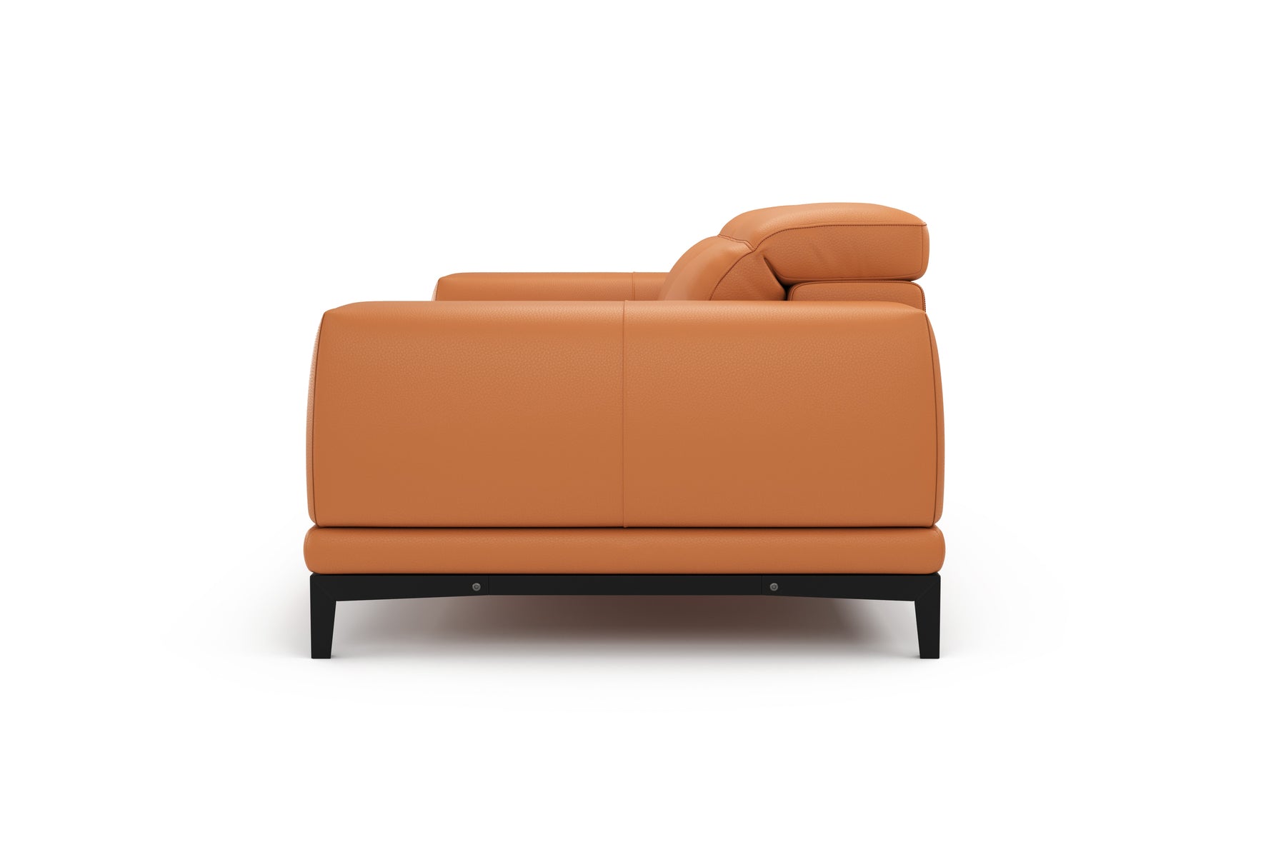 Brun Leather Sofa with Adjustable Headrests