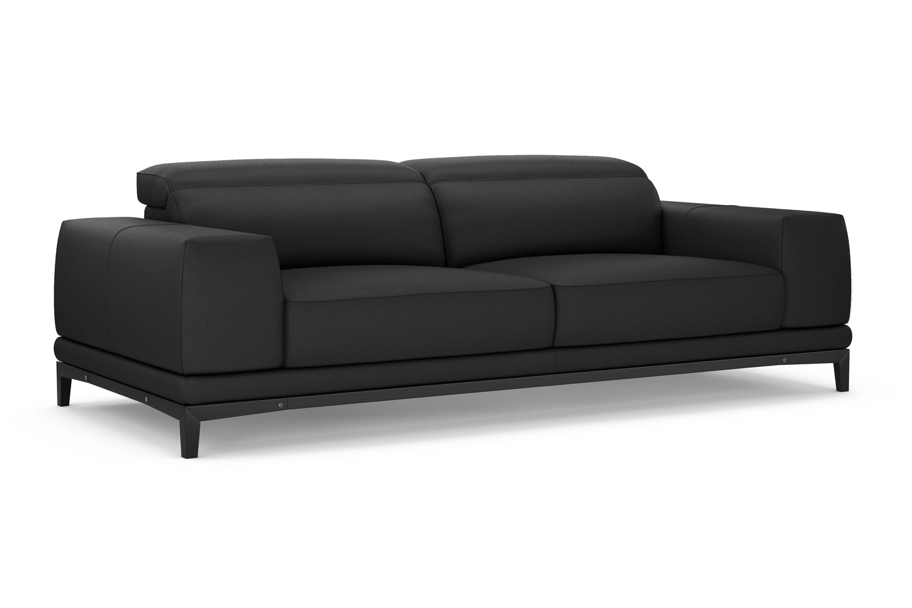 Brun Leather Sofa with Adjustable Headrests