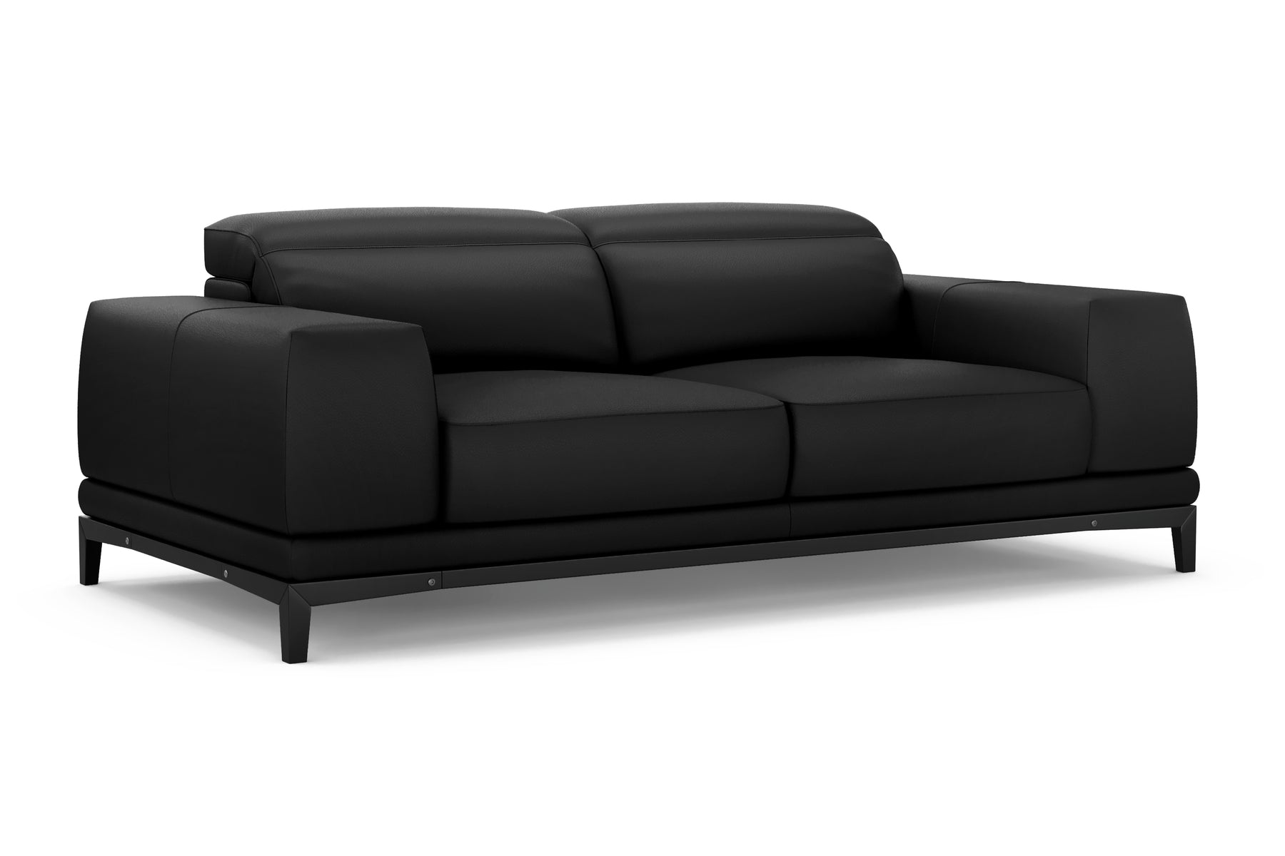 Brun Leather Sofa with Adjustable Headrests