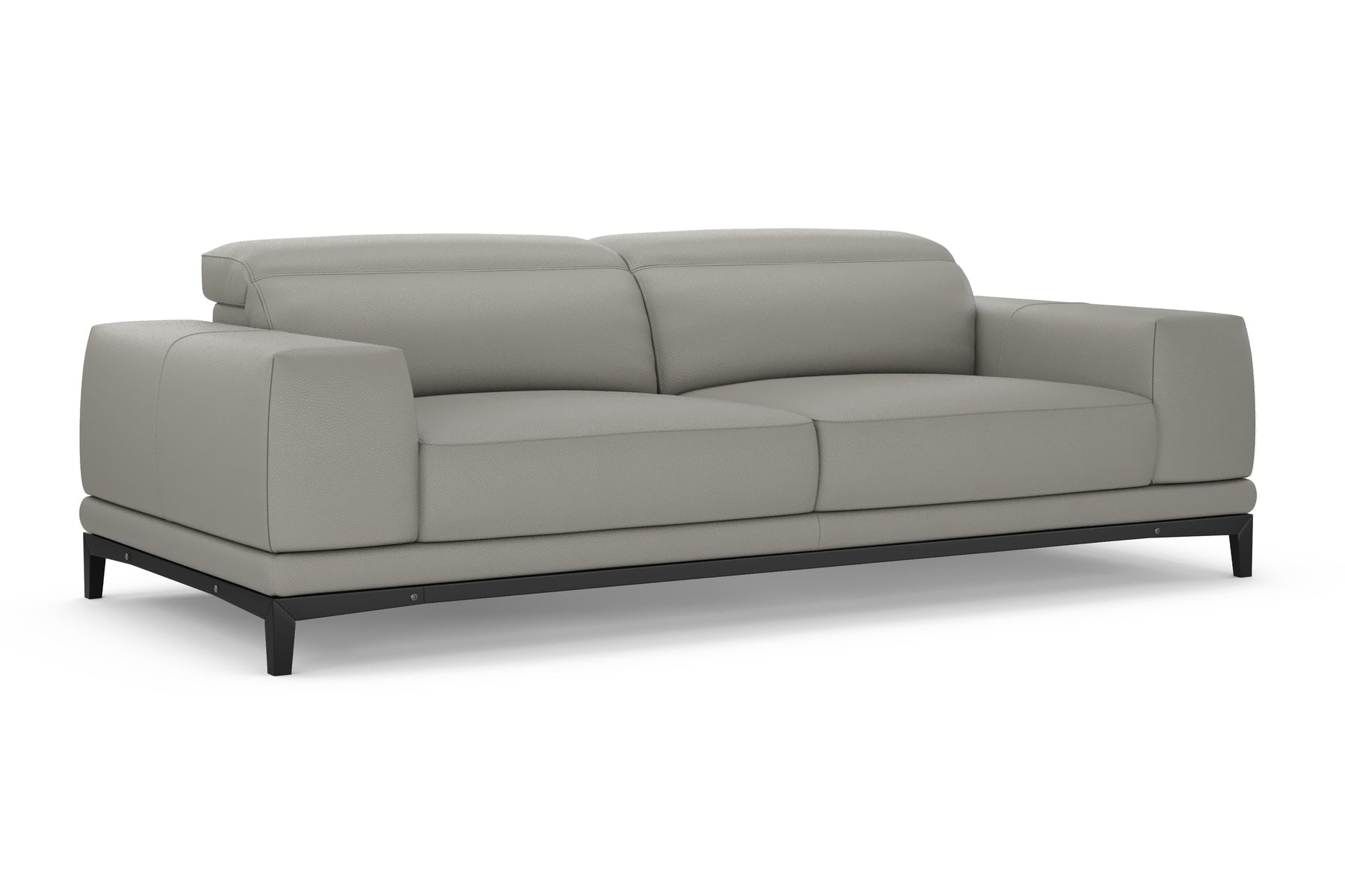 Brun Leather Sofa with Adjustable Headrests