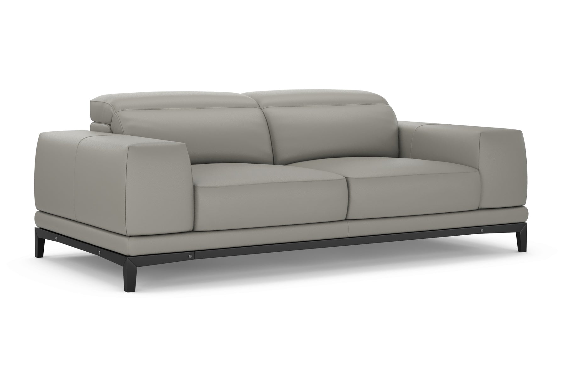 Brun Leather Sofa with Adjustable Headrests