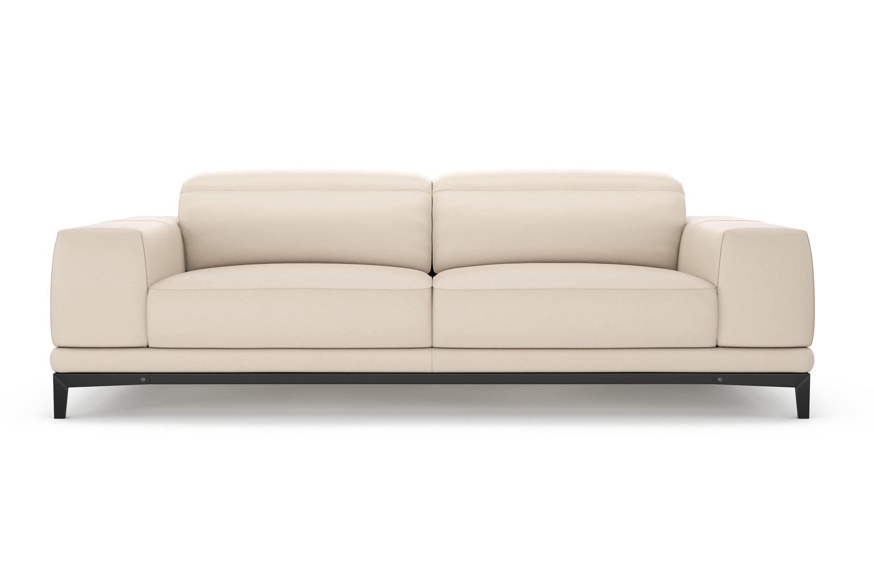 Brun Leather Sofa with Adjustable Headrests