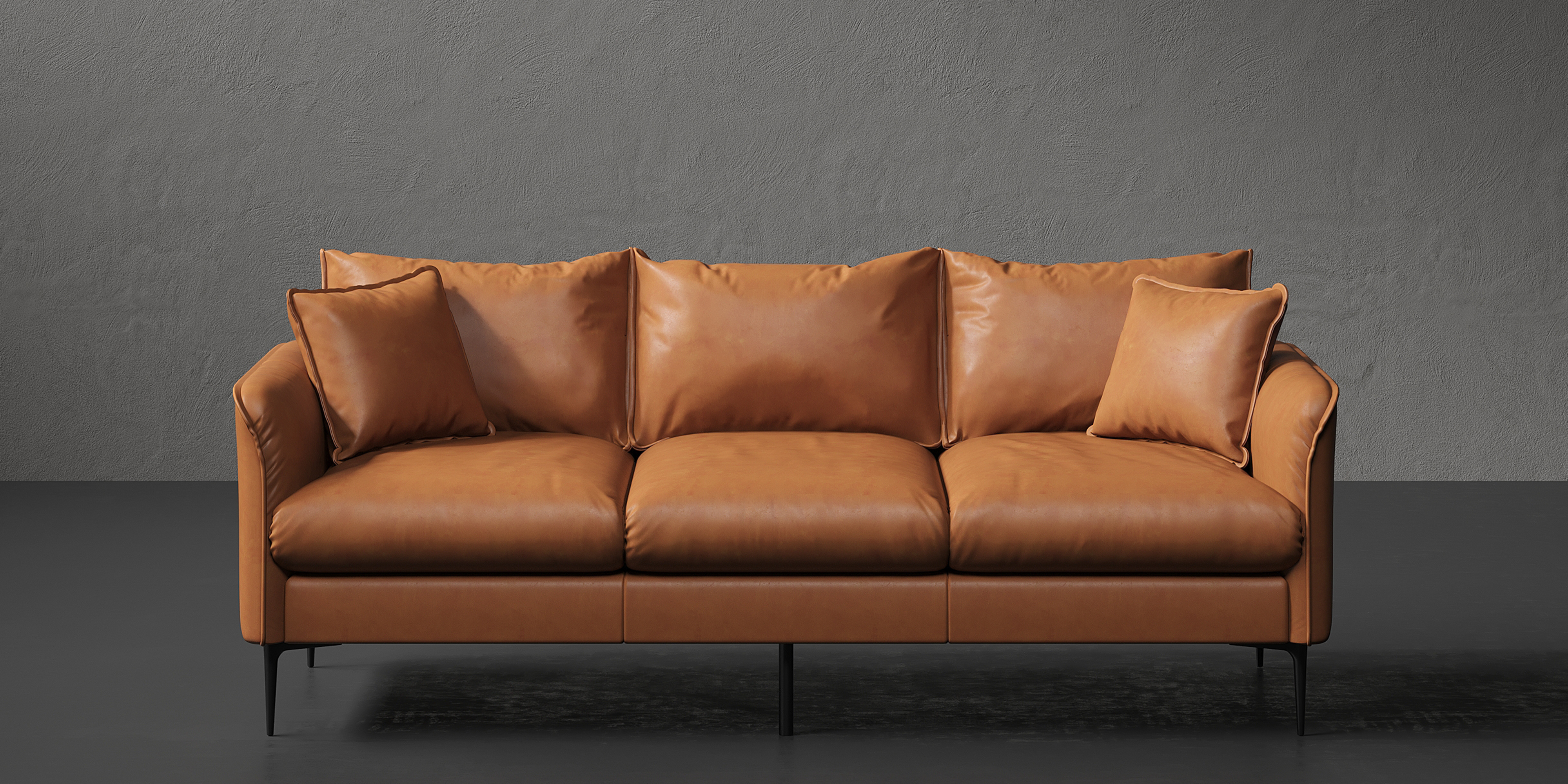 Stockholm Nordic Hygge™ Leather 3 Seater Sofa