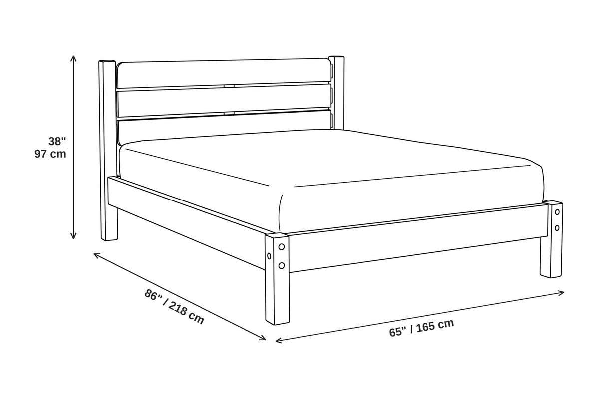 Sancerre Solid Wood Platform Bed – Low Profile, Exposed Joinery, Queen