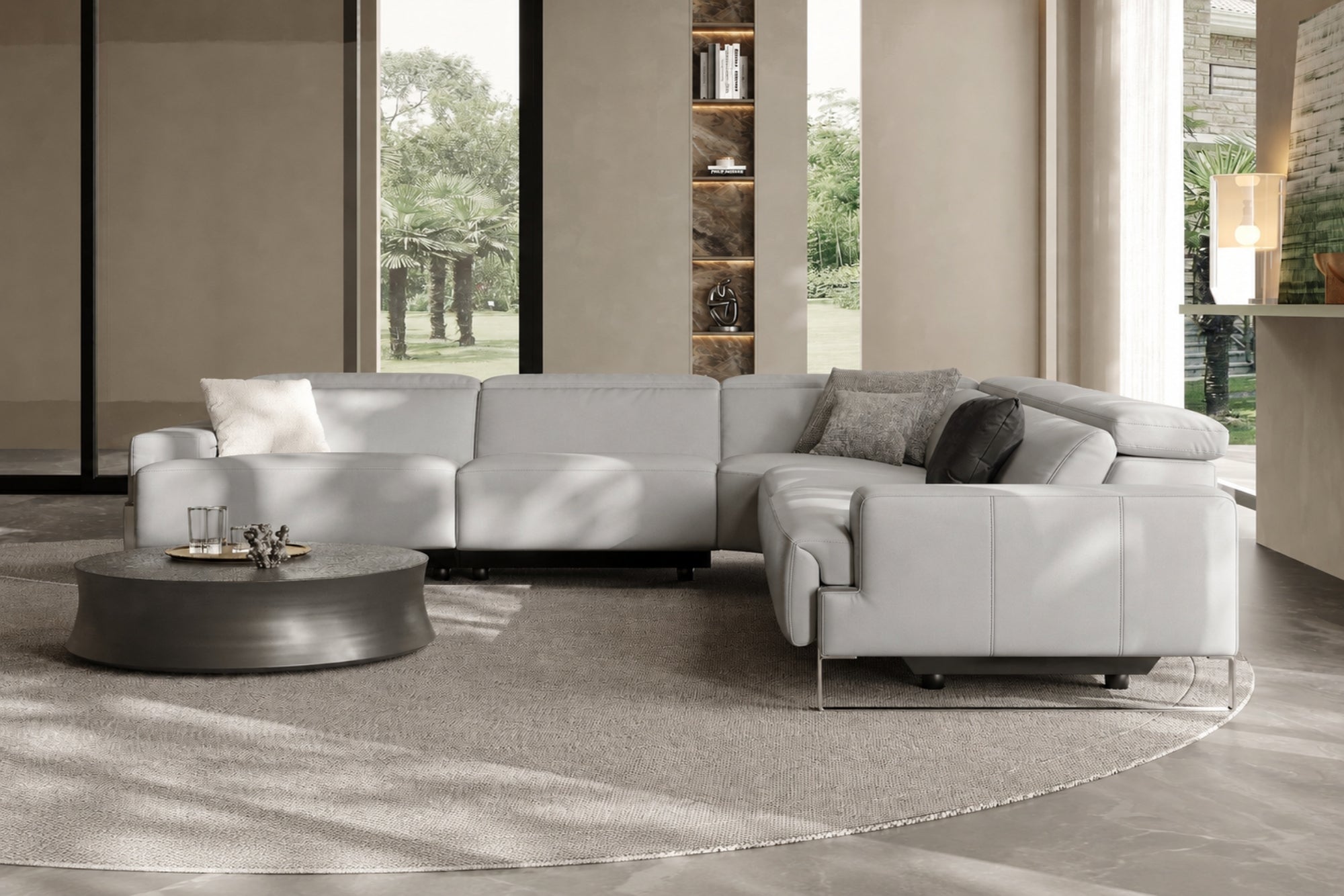 Sarine Leather Corner Reclining Sofa