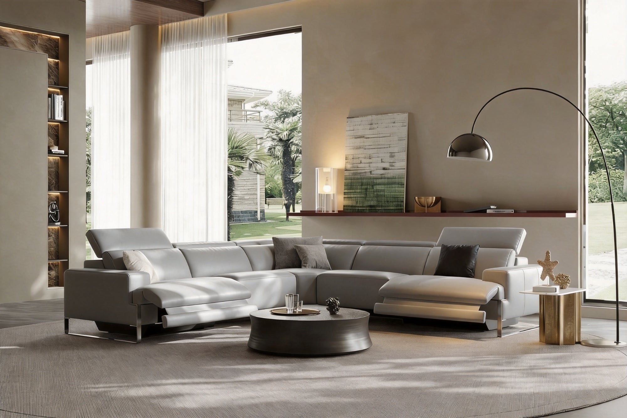 Sarine Leather Corner Reclining Sofa