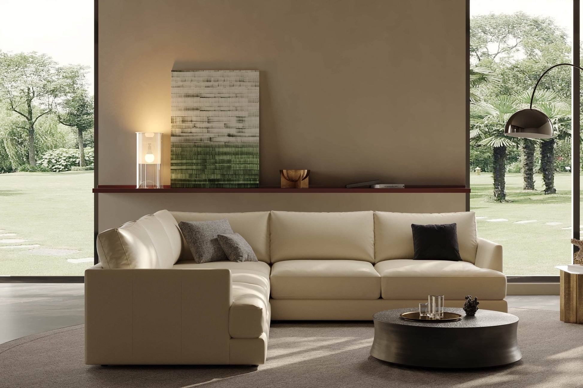 Vidal Leather L-Shape Corner Sofa