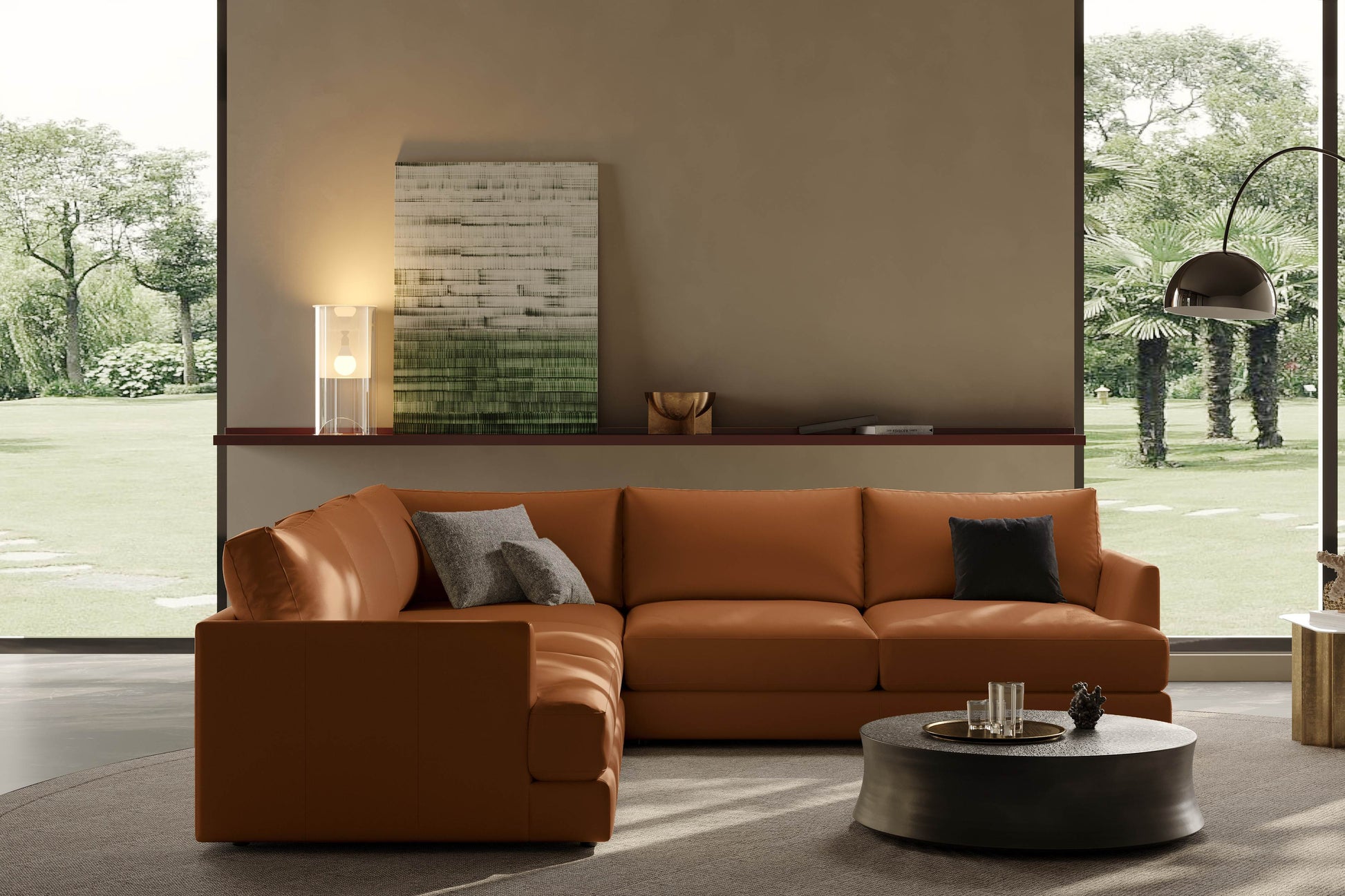 Vidal Leather L-Shape Corner Sofa