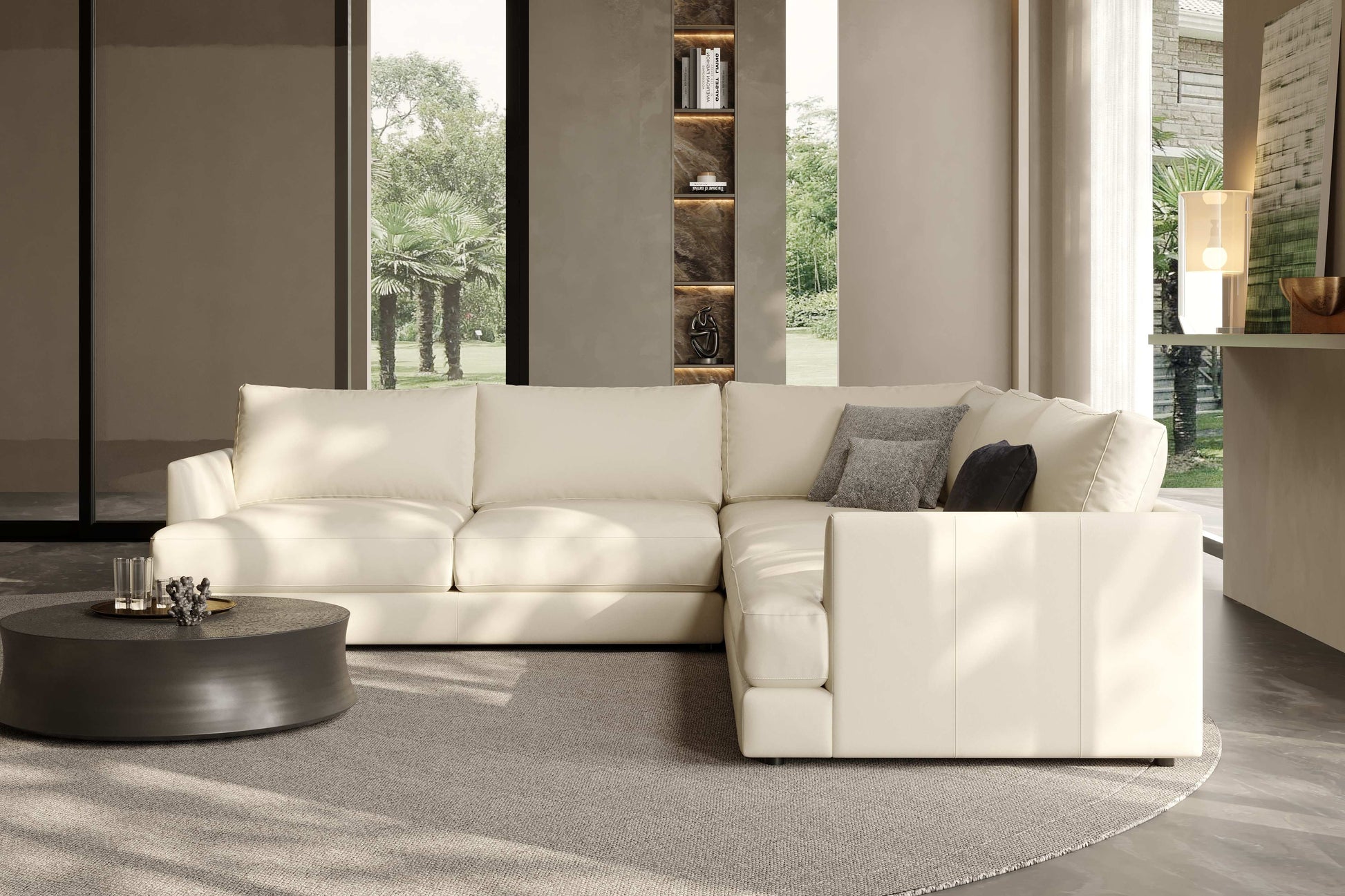 Vidal Leather L-Shape Corner Sofa