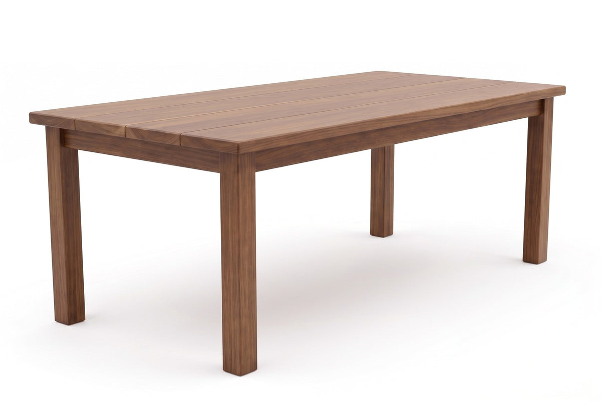 Sète Walnut Plank Dining Table on white