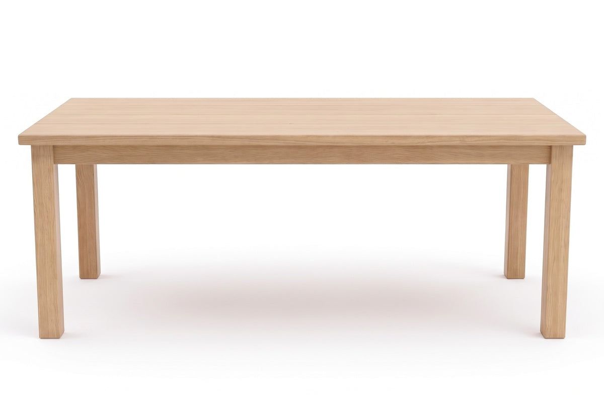 Sète 78" Plank Dining Table – Solid Walnut or Oak, Seats 6