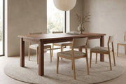 Sète Walnut Plank Dining Table in a living space
