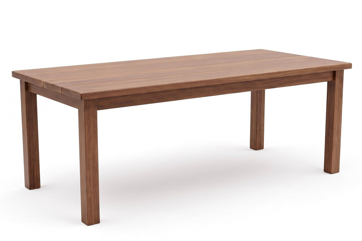 Sète 78" Plank Dining Table – Solid Walnut or Oak, Seats 6