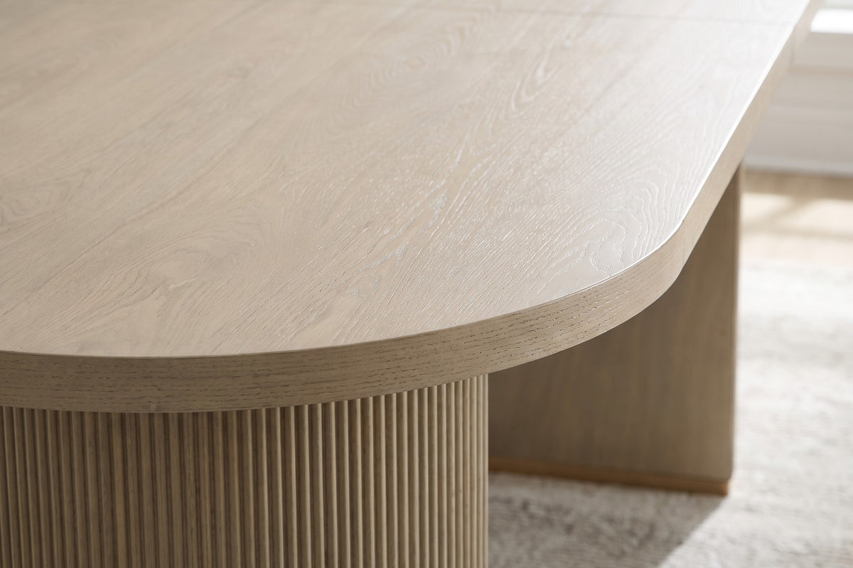 Tuileries 88" Oval Double-Pedestal Dining Table – Light Natural