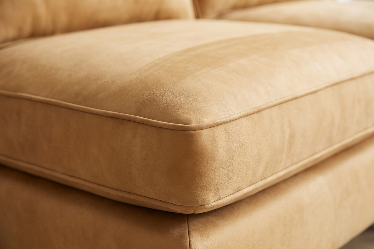 Uzès 84" Armless Nubuck Leather Sofa – Deep Feather-Wrapped Seat, Tapered Legs