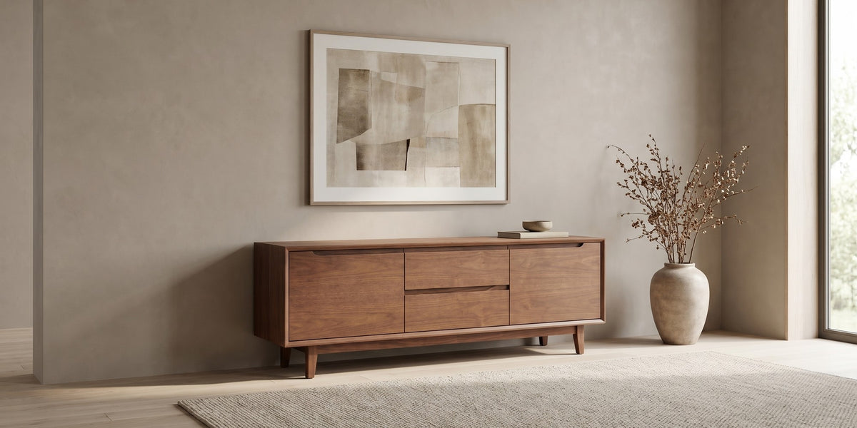 Valence Walnut Media Console banner